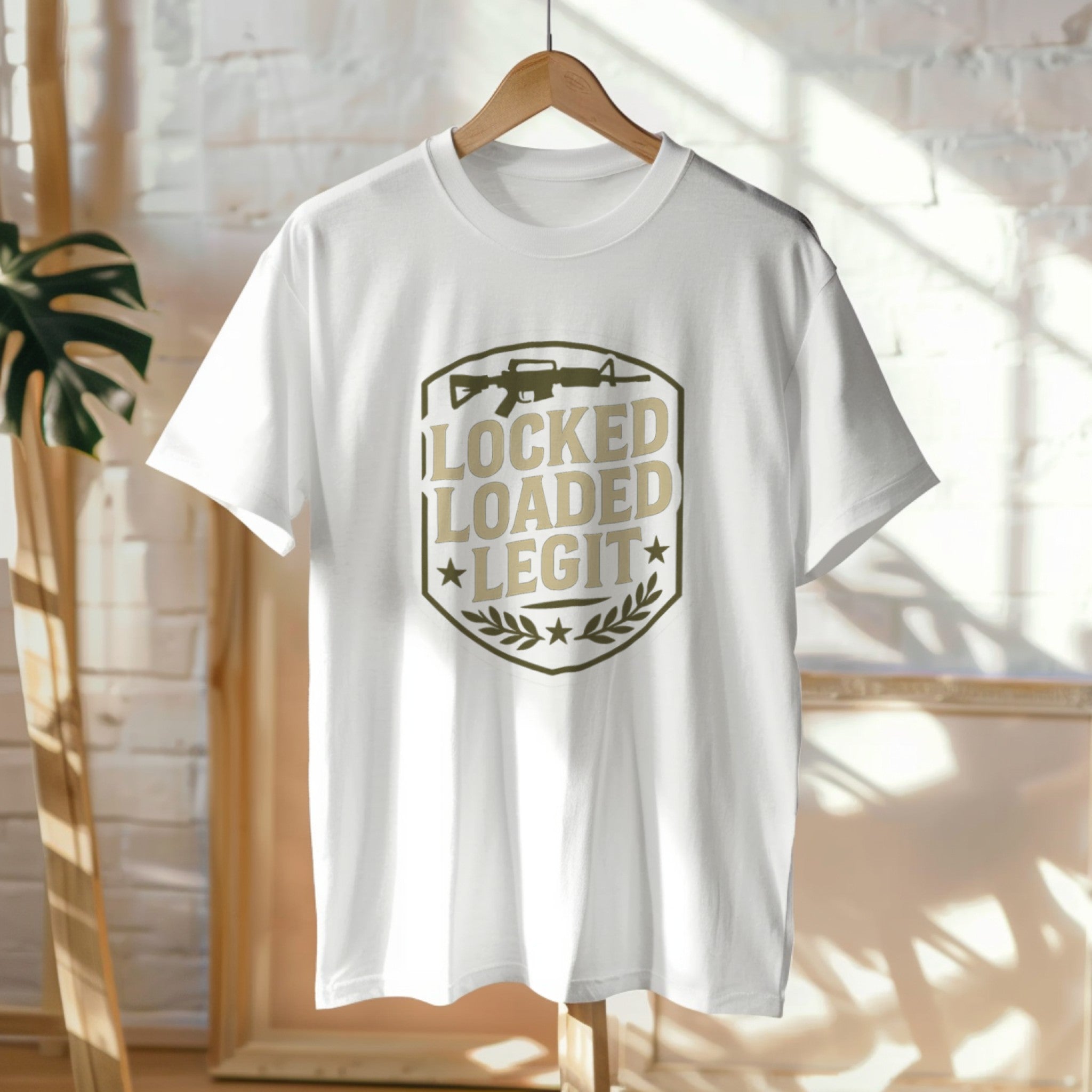 Locked & Loaded Legit T-Shirt – Military Style Rifle Graphic Tee