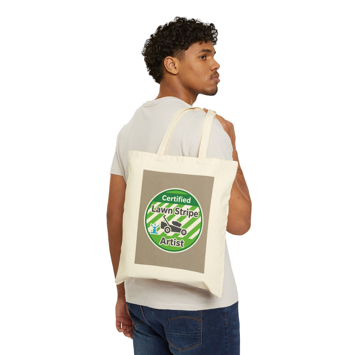 Landscaper for men Lawn Stripe Artist Tote Bag