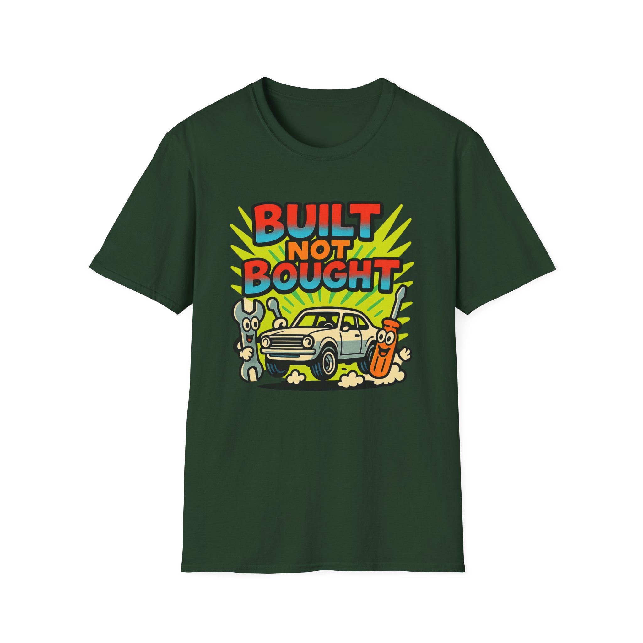 Gift for Car Guy Built Not Bought Shirt Auto Enthusiast Tee