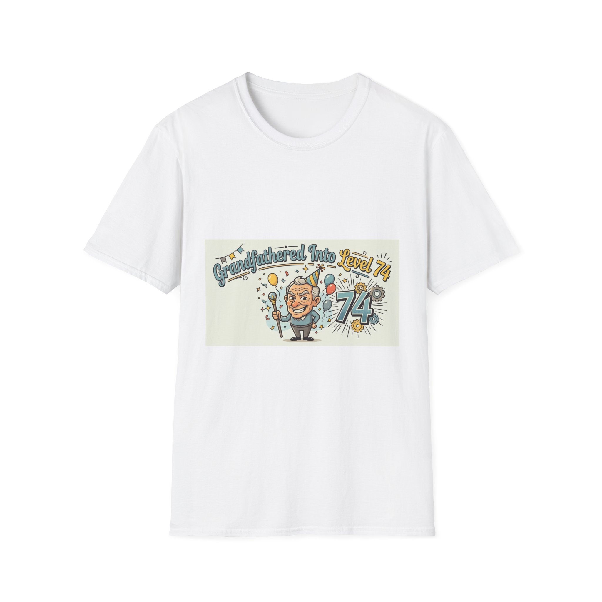 Birthday Shirt for 74 Year Old Grandpa: Grandfathered Into Level 74