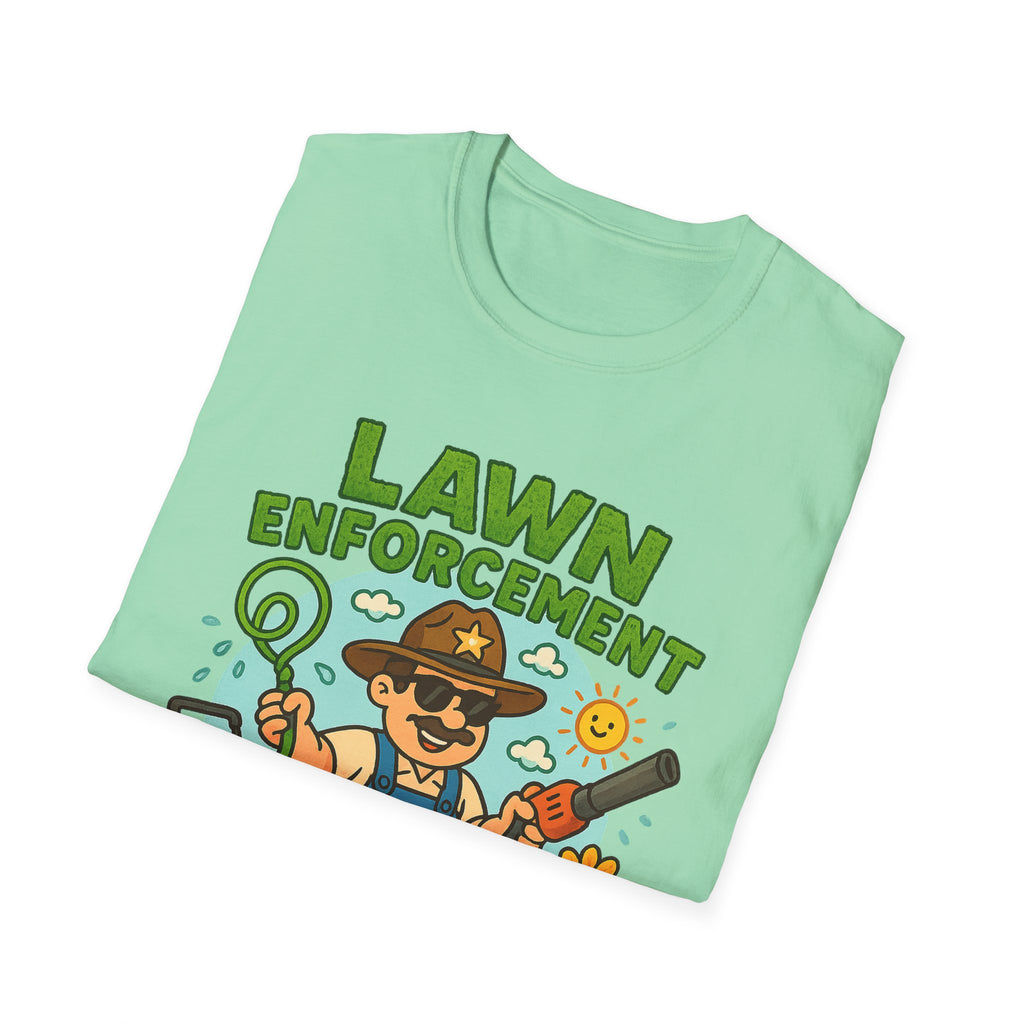 Fathers Day Gift Lawn Enforcement T-Shirt Funny Dad Humor Tee
