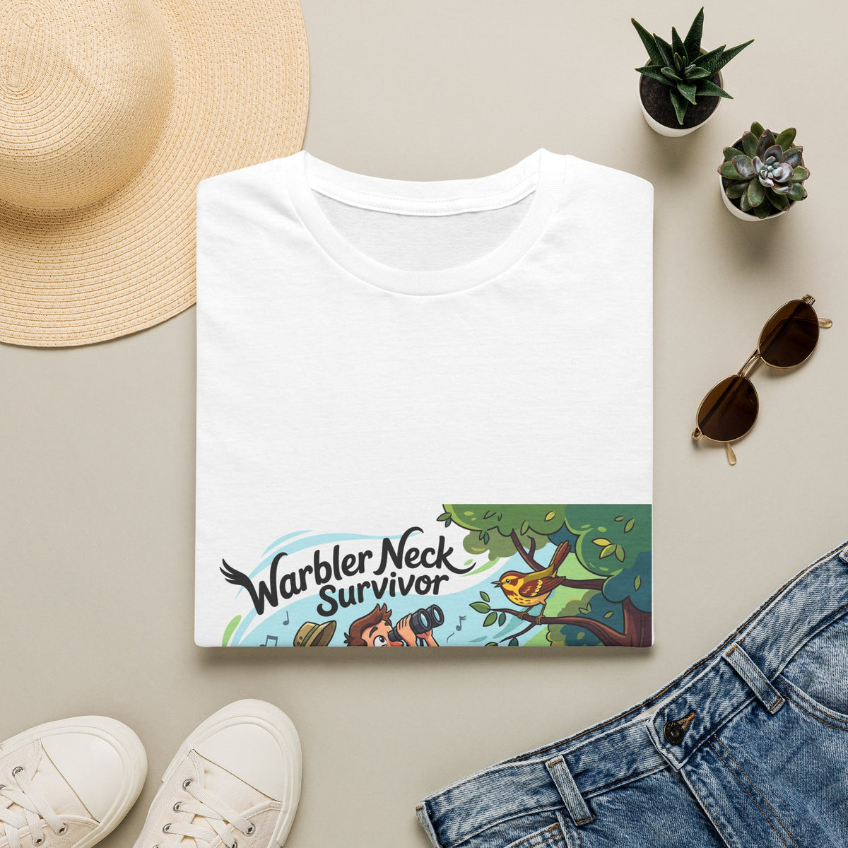 Bird Watching Apparel: Warbler Neck Survivor for Enthusiasts