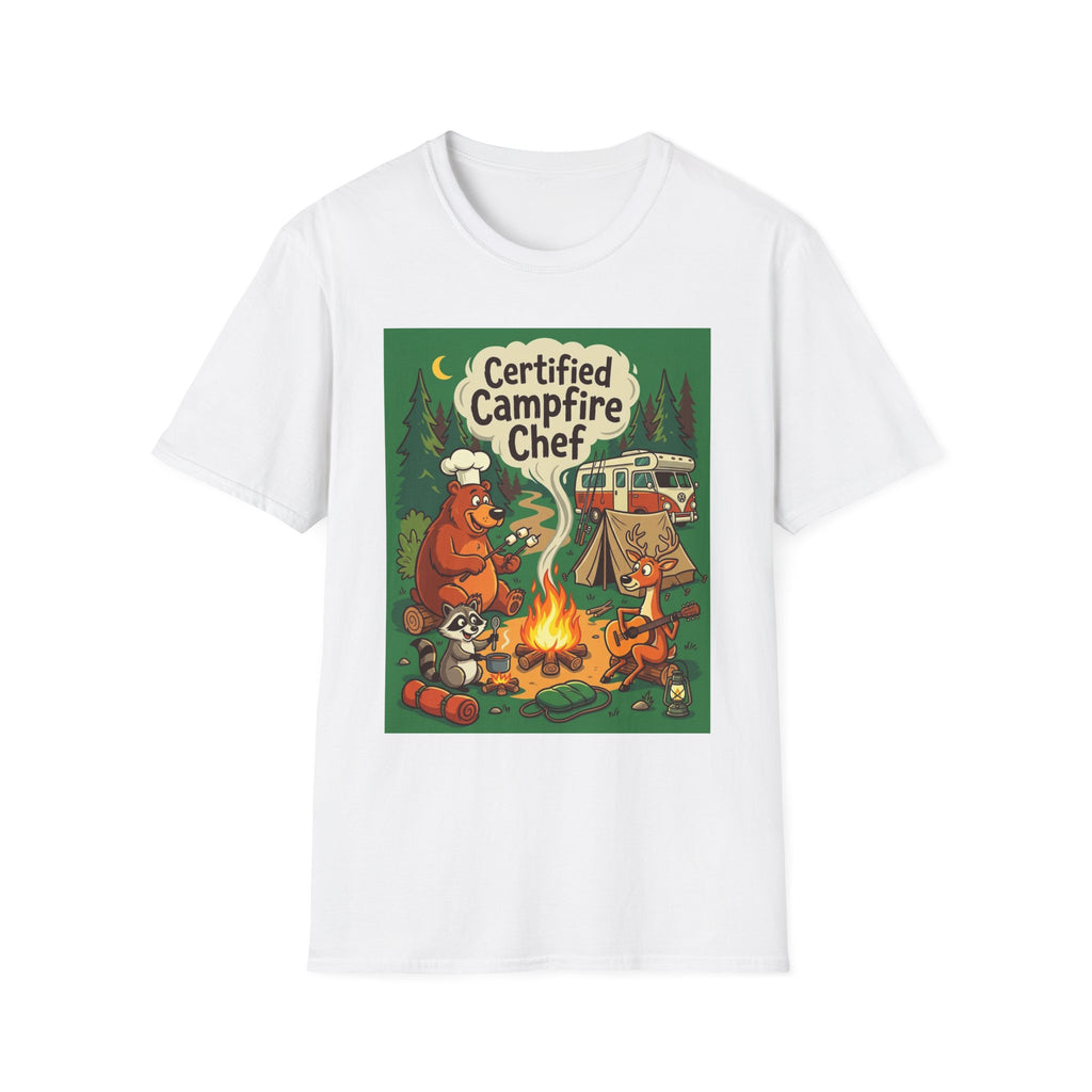 Camping for Men Certified Campfire Chef T-Shirt Outdoor Fun