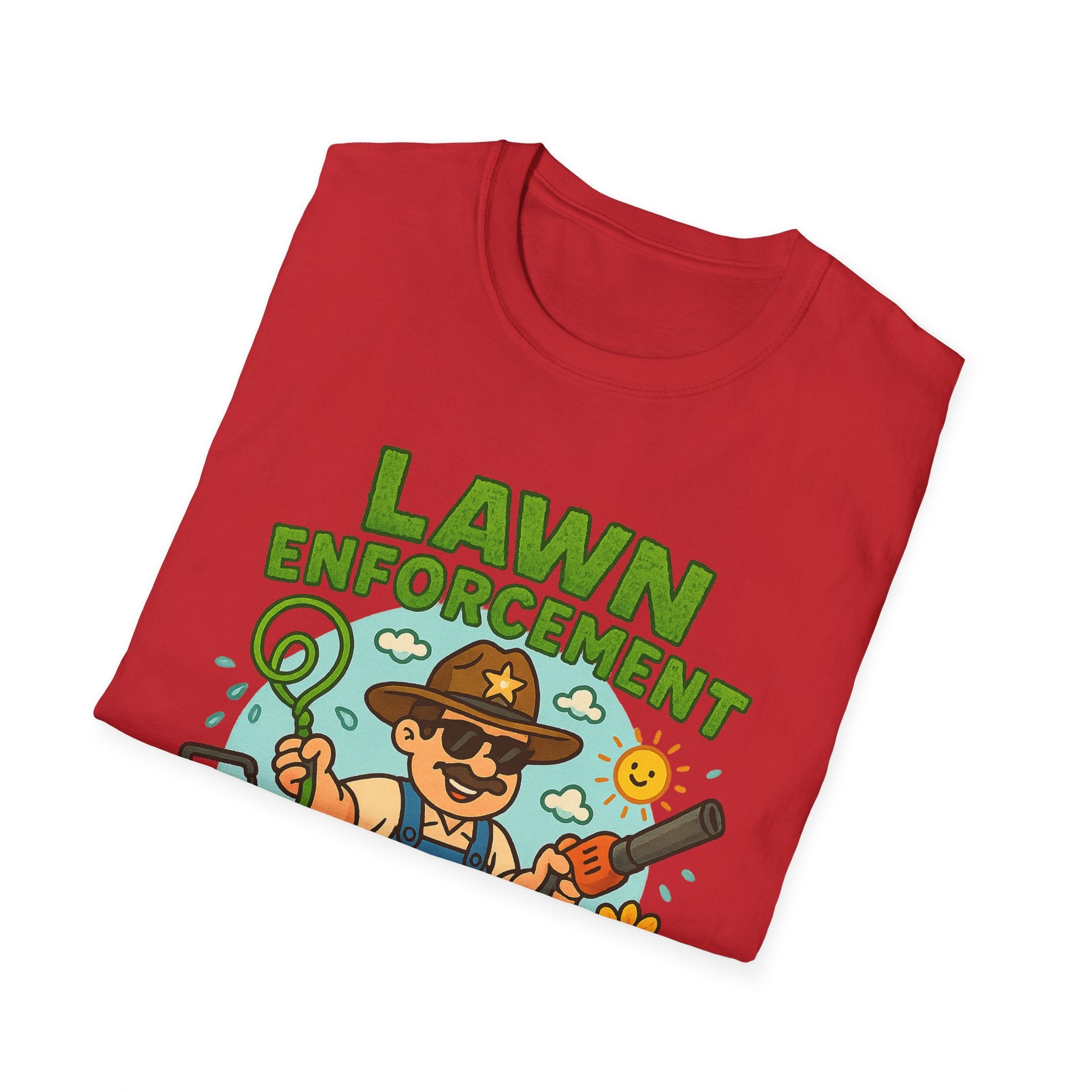 Fathers Day Gift Lawn Enforcement T-Shirt Funny Dad Humor Tee