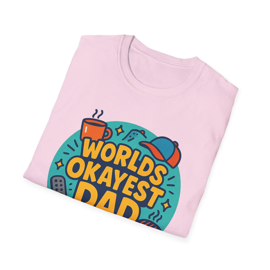 Fathers Day Gift Humorous Worlds Okayest Dad Shirt Funny Tshirt for Dad