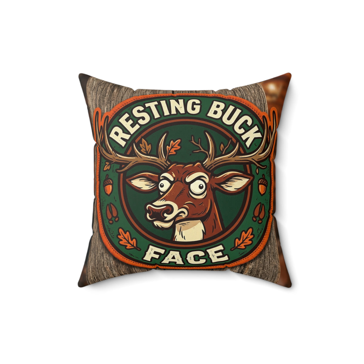 Hunters Resting Buck Face Pillow Funny Decor for Enthusiasts