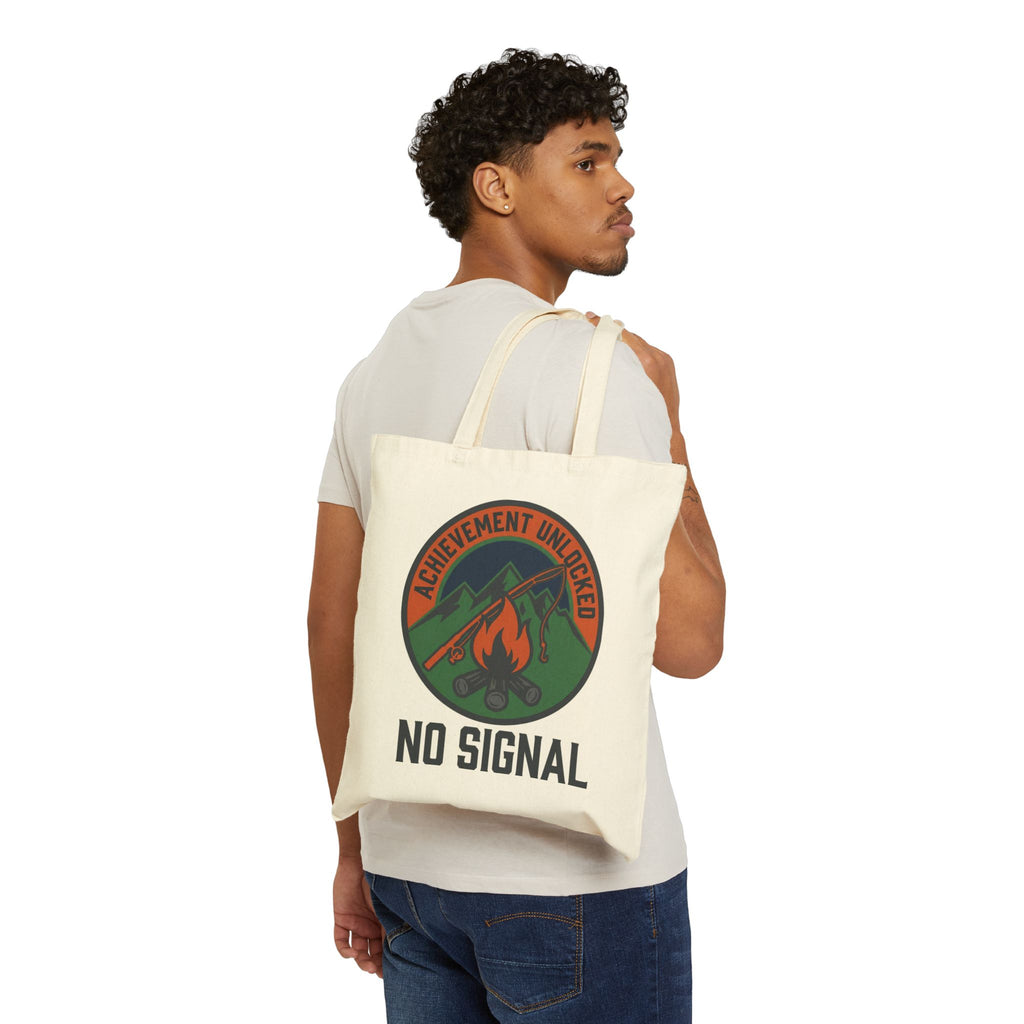 Camping for men Achievement Unlocked No Signal Tote Bag