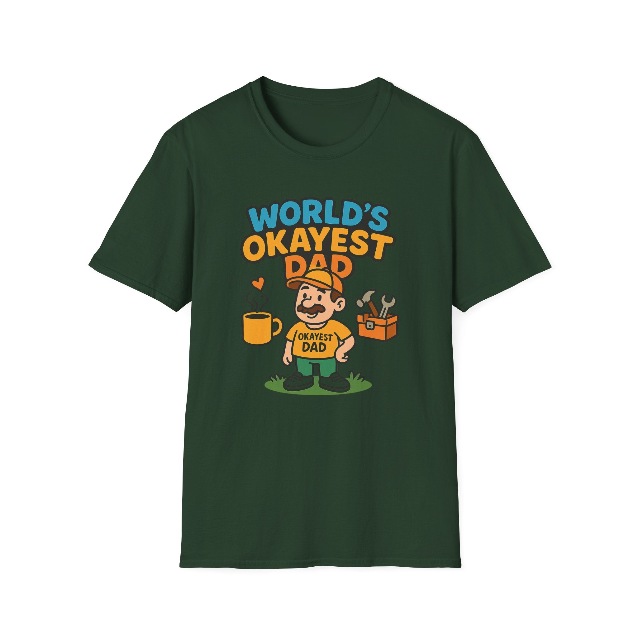 Fathers Day Gift Worlds Okayest Dad Funny T-Shirt for Dad