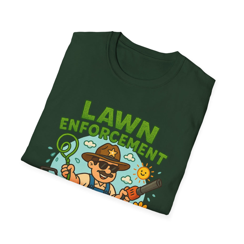 Fathers Day Gift Lawn Enforcement T-Shirt Funny Dad Humor Tee
