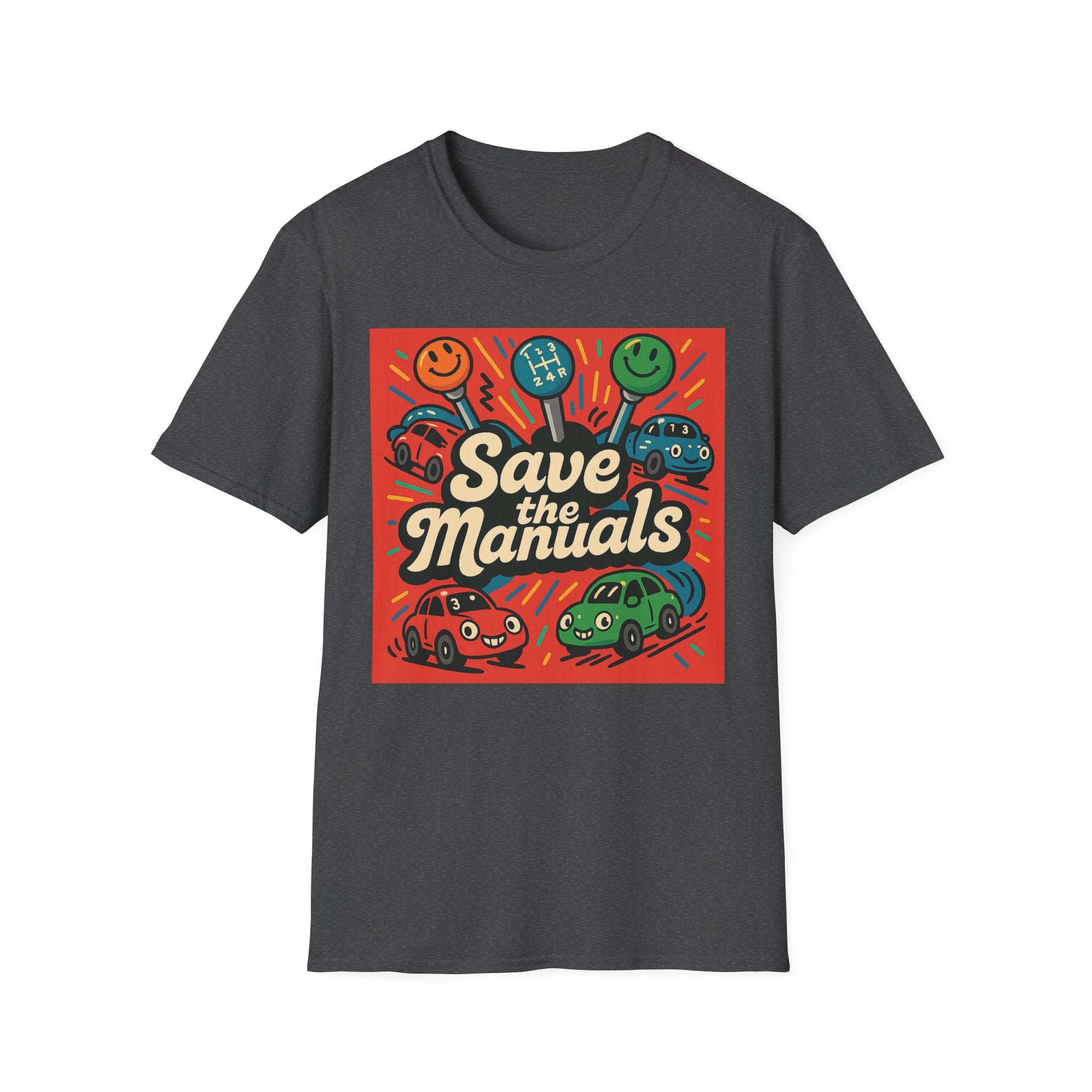 Gift for Car Guy Save the Manuals T-Shirt for Auto Enthusiasts