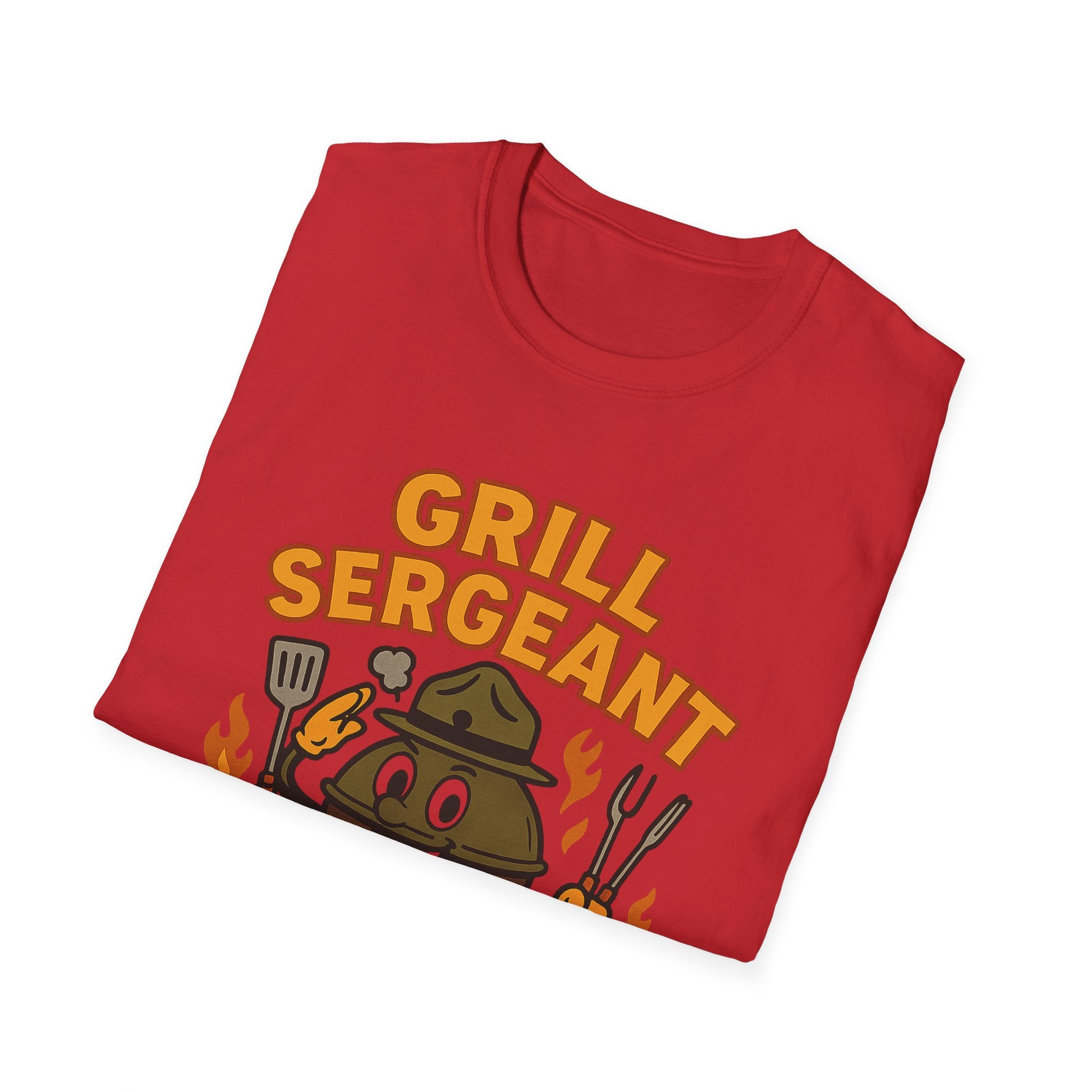 Fathers Day Gift Grill Sergeant BBQ Graphic T-Shirt for Outdoor Cooking