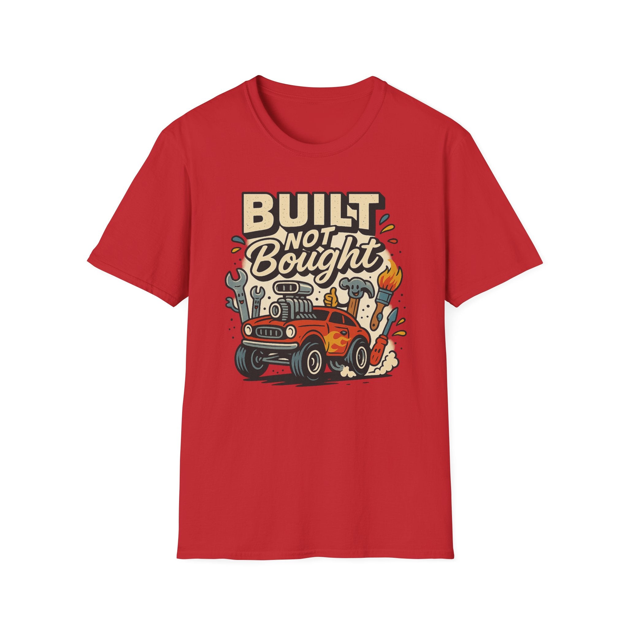 Gift for Car Guy Built Not Bought T-Shirt Motivational Car Enthusiast Tee