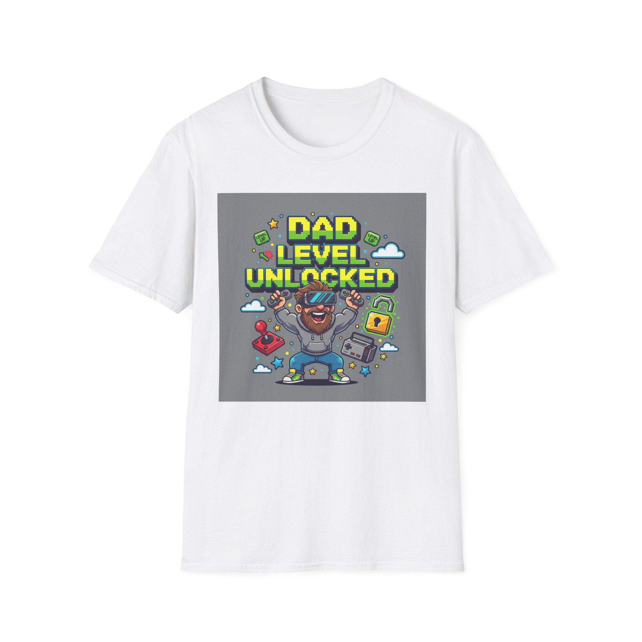 Fathers Day Gift Dad Level Unlocked Funny T-Shirt for Men