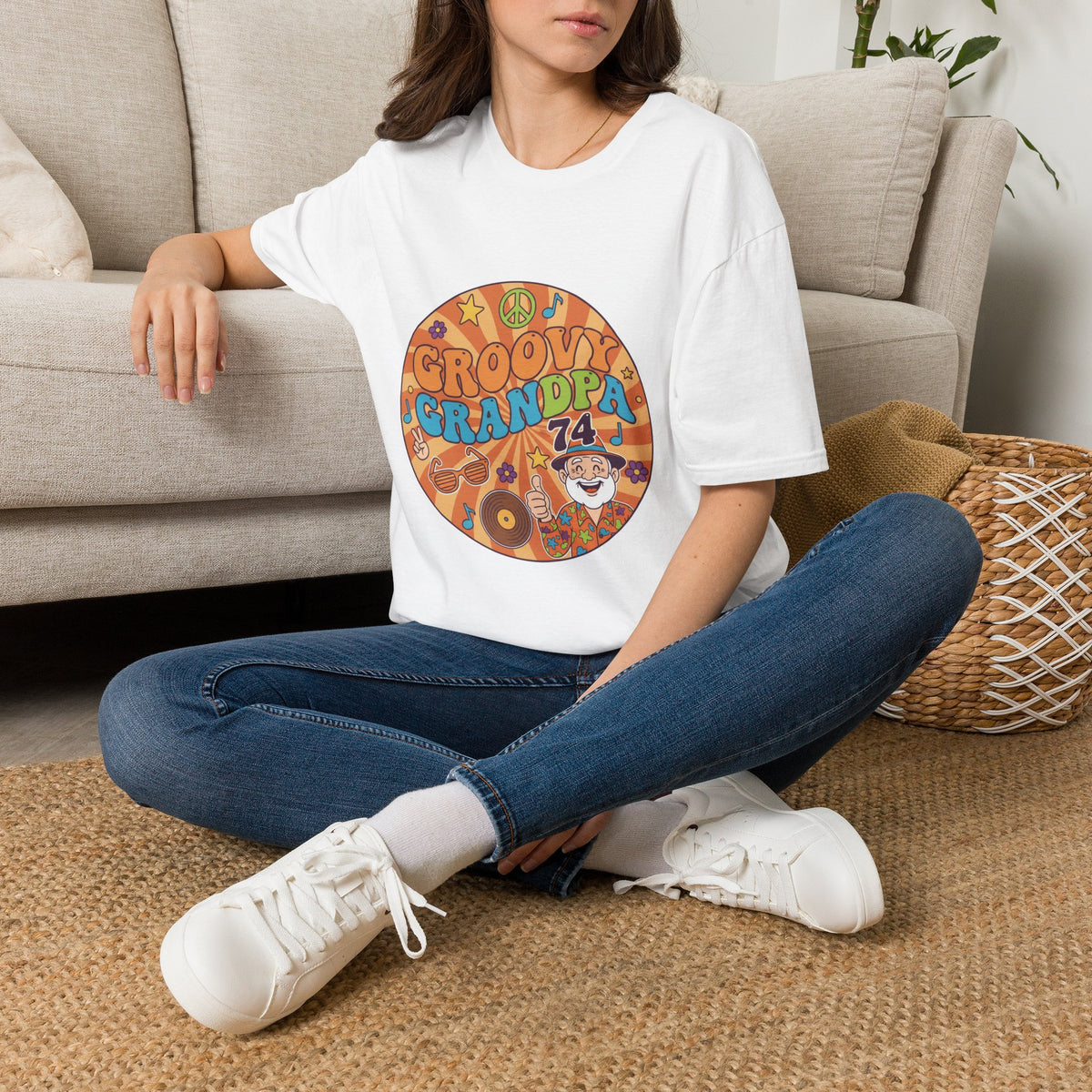 Birthday Shirt for 74 Year Old Grandpa: Groovy Grandpa 74