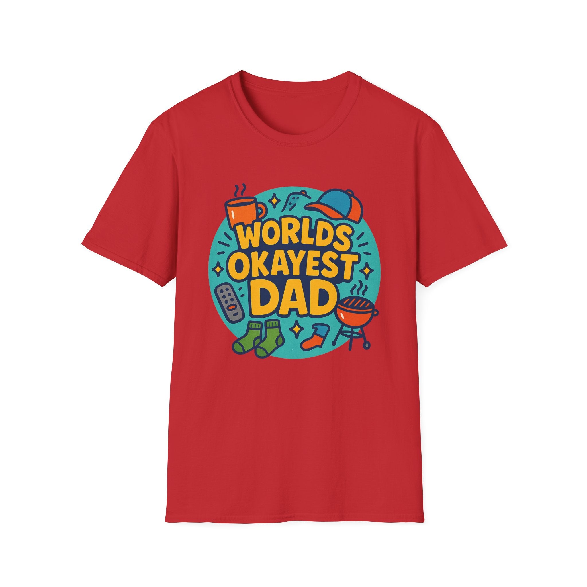 Fathers Day Gift Humorous Worlds Okayest Dad Shirt Funny Tshirt for Dad