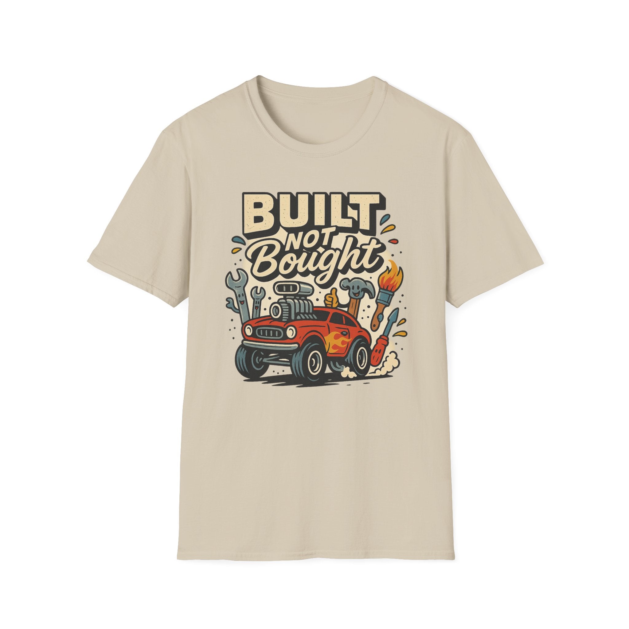 Gift for Car Guy Built Not Bought T-Shirt Motivational Car Enthusiast Tee