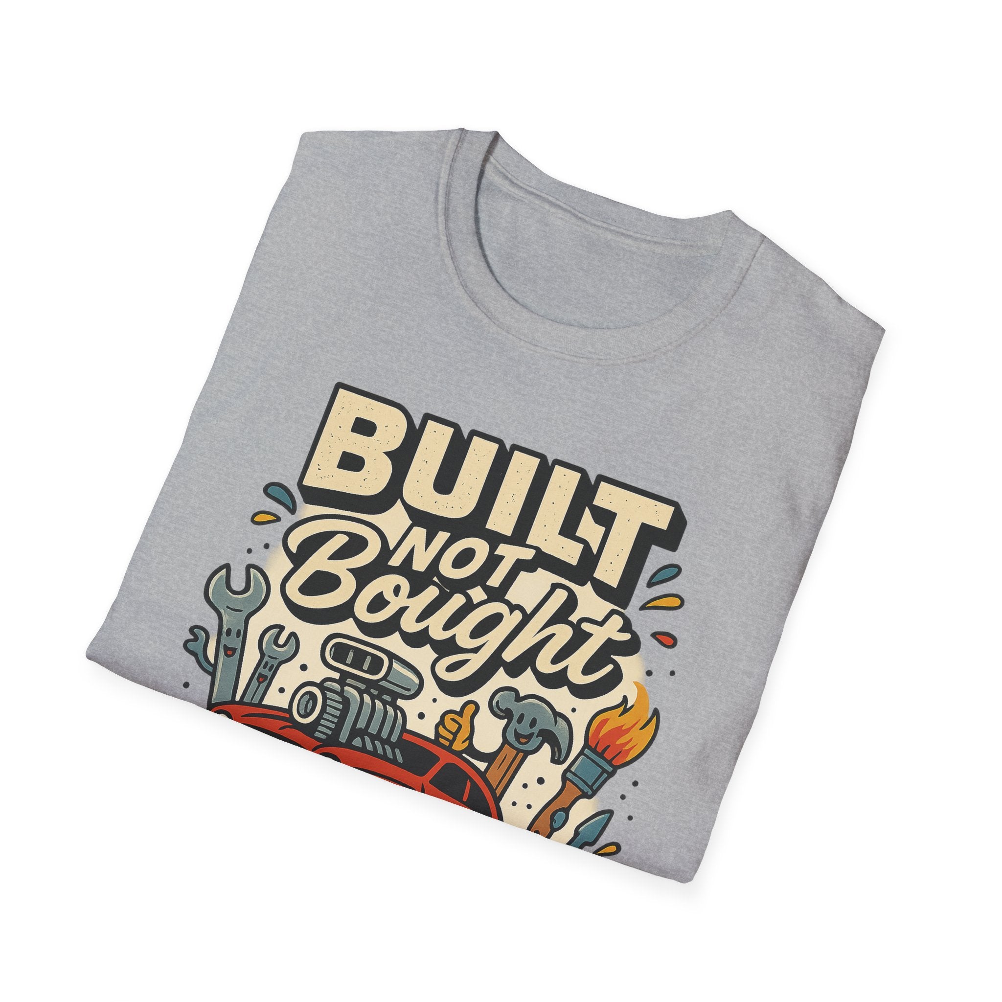 Gift for Car Guy Built Not Bought T-Shirt Motivational Car Enthusiast Tee