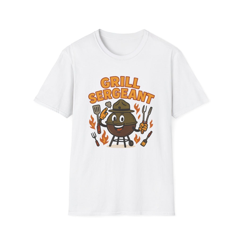 Fathers Day Gift Grill Sergeant BBQ Graphic T-Shirt for Outdoor Cooking