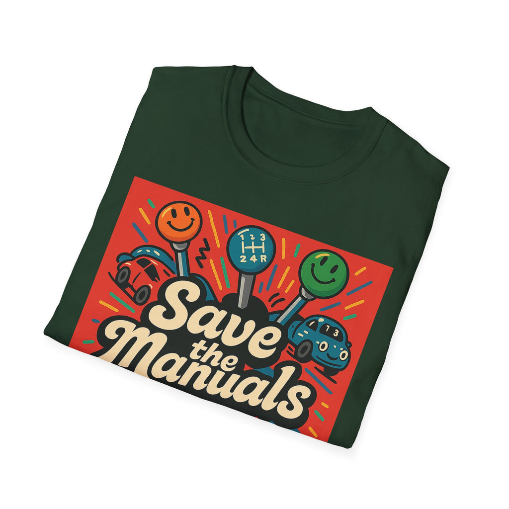 Gift for Car Guy Save the Manuals T-Shirt for Auto Enthusiasts