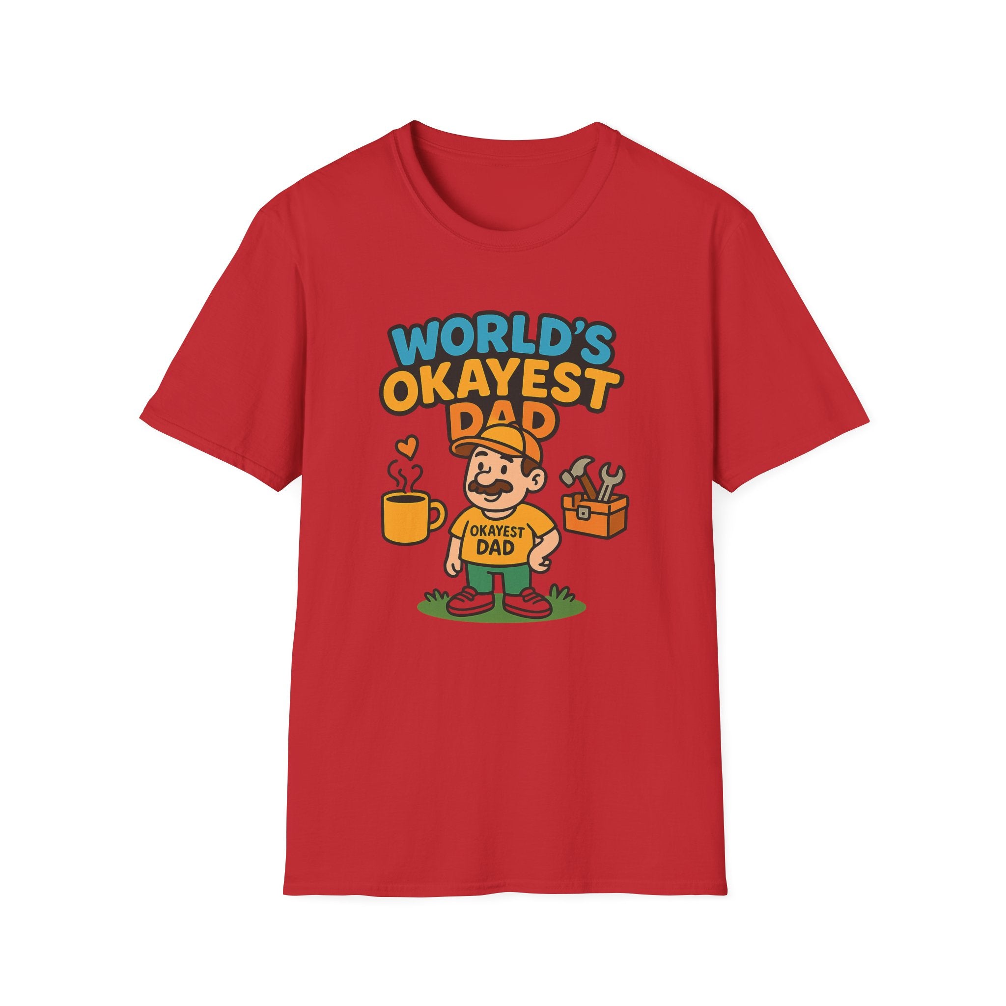 Fathers Day Gift Worlds Okayest Dad Funny T-Shirt for Dad