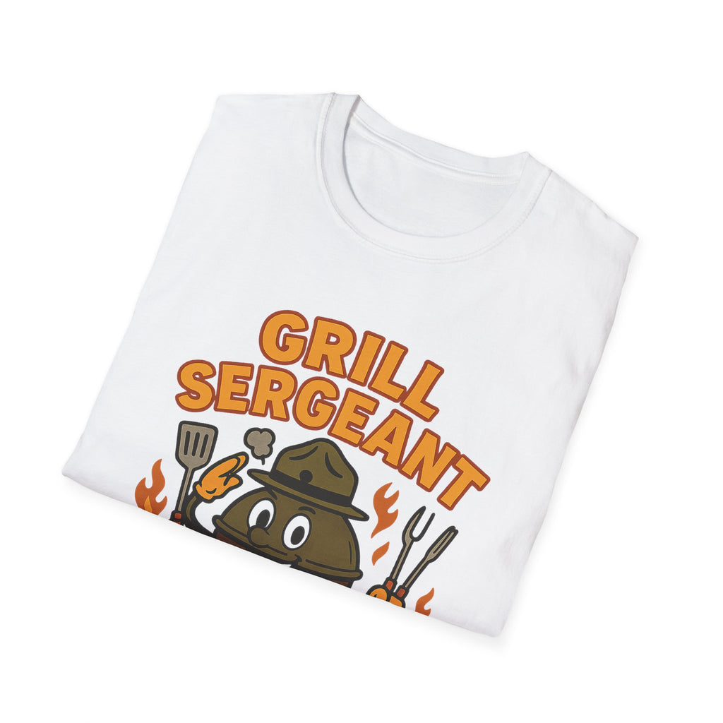 Fathers Day Gift Grill Sergeant BBQ Graphic T-Shirt for Outdoor Cooking