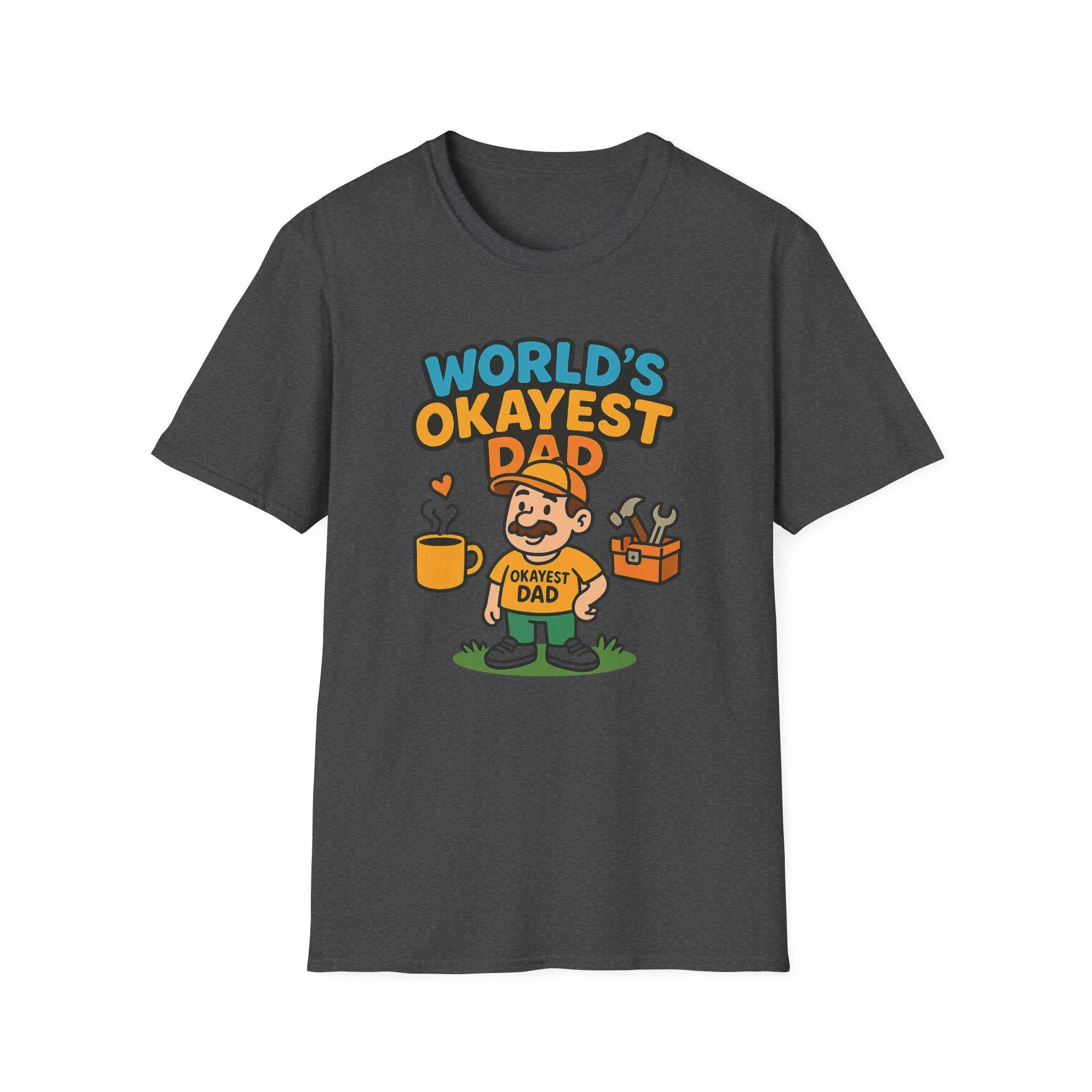 Fathers Day Gift Worlds Okayest Dad Funny T-Shirt for Dad