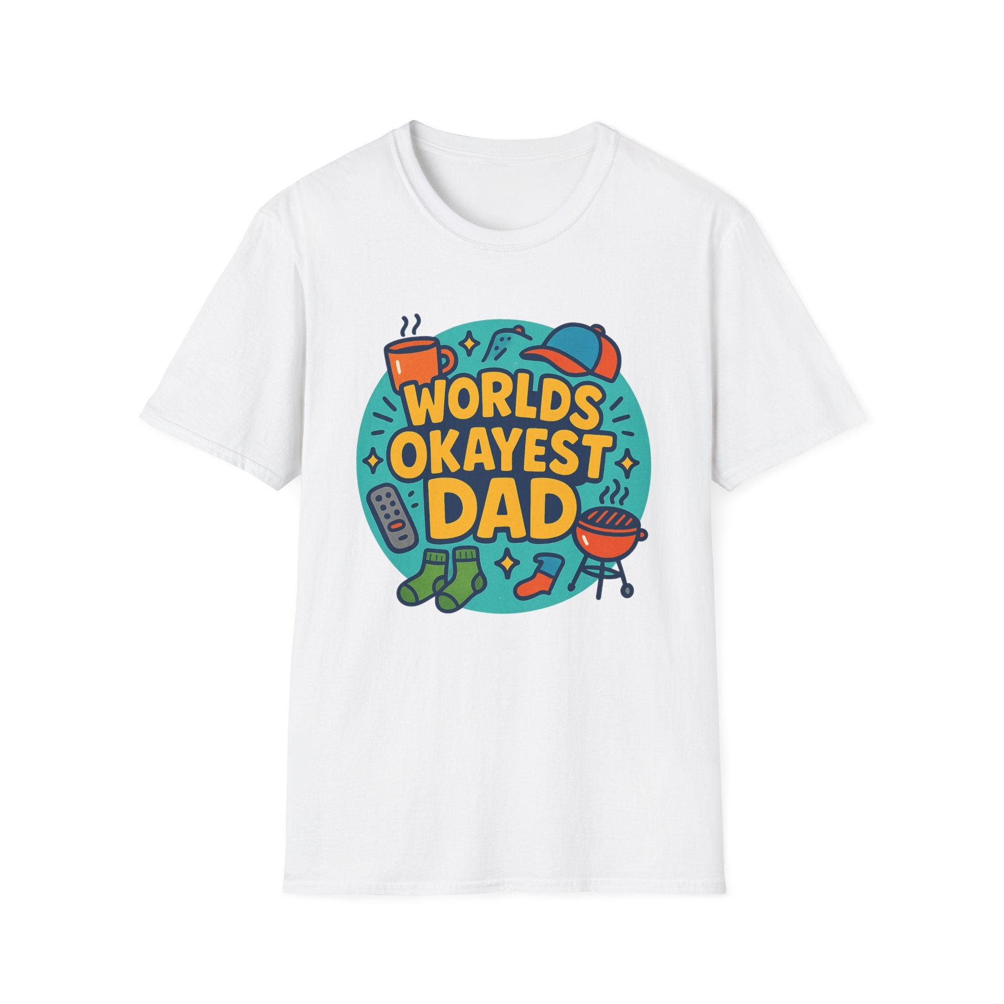 Fathers Day Gift Humorous Worlds Okayest Dad Shirt Funny Tshirt for Dad