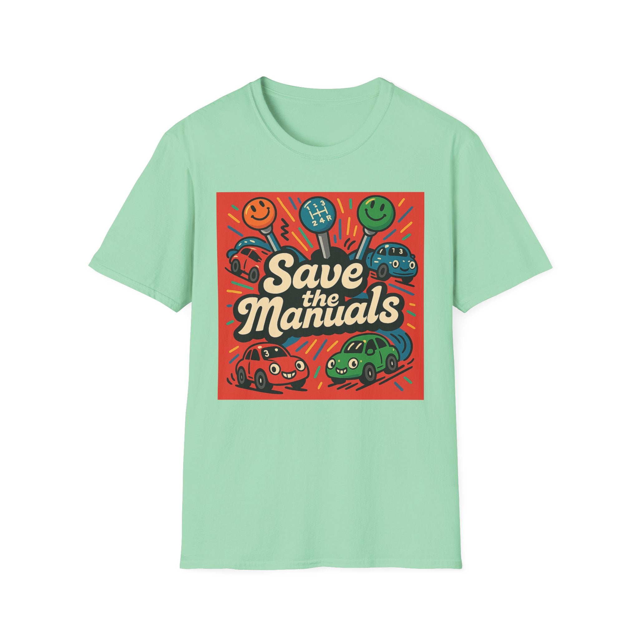 Gift for Car Guy Save the Manuals T-Shirt for Auto Enthusiasts