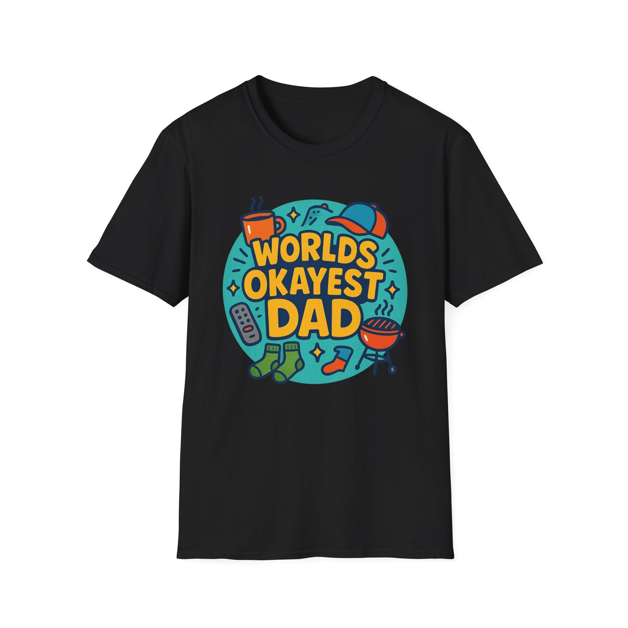Fathers Day Gift Humorous Worlds Okayest Dad Shirt Funny Tshirt for Dad