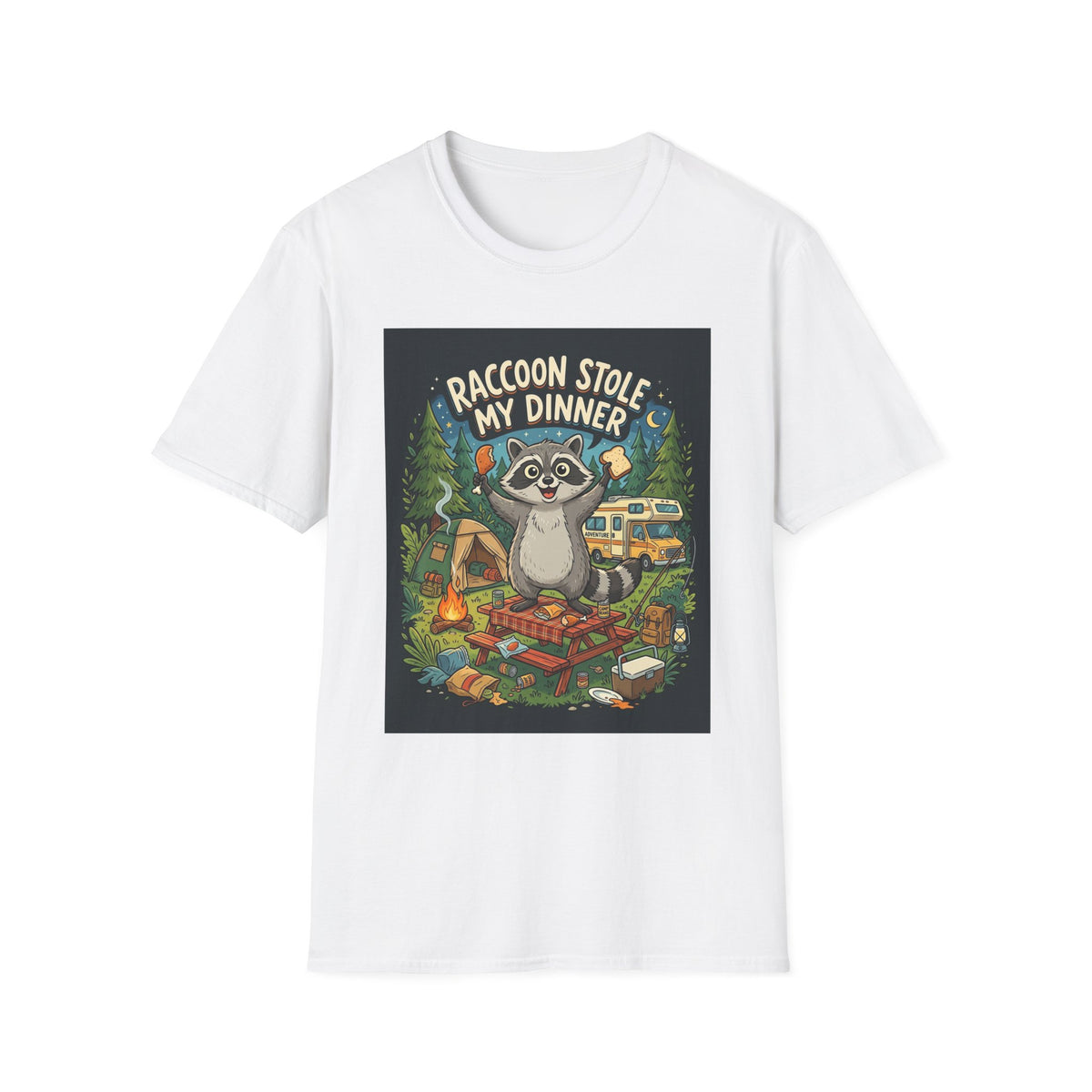 Camping for men Raccoon Stole My Dinner T-Shirt