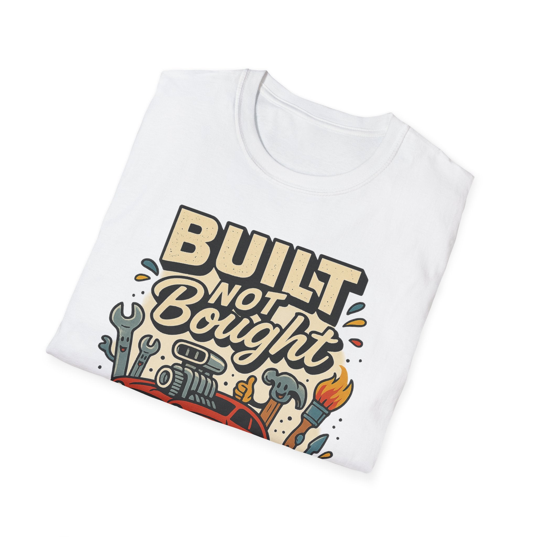 Gift for Car Guy Built Not Bought T-Shirt Motivational Car Enthusiast Tee