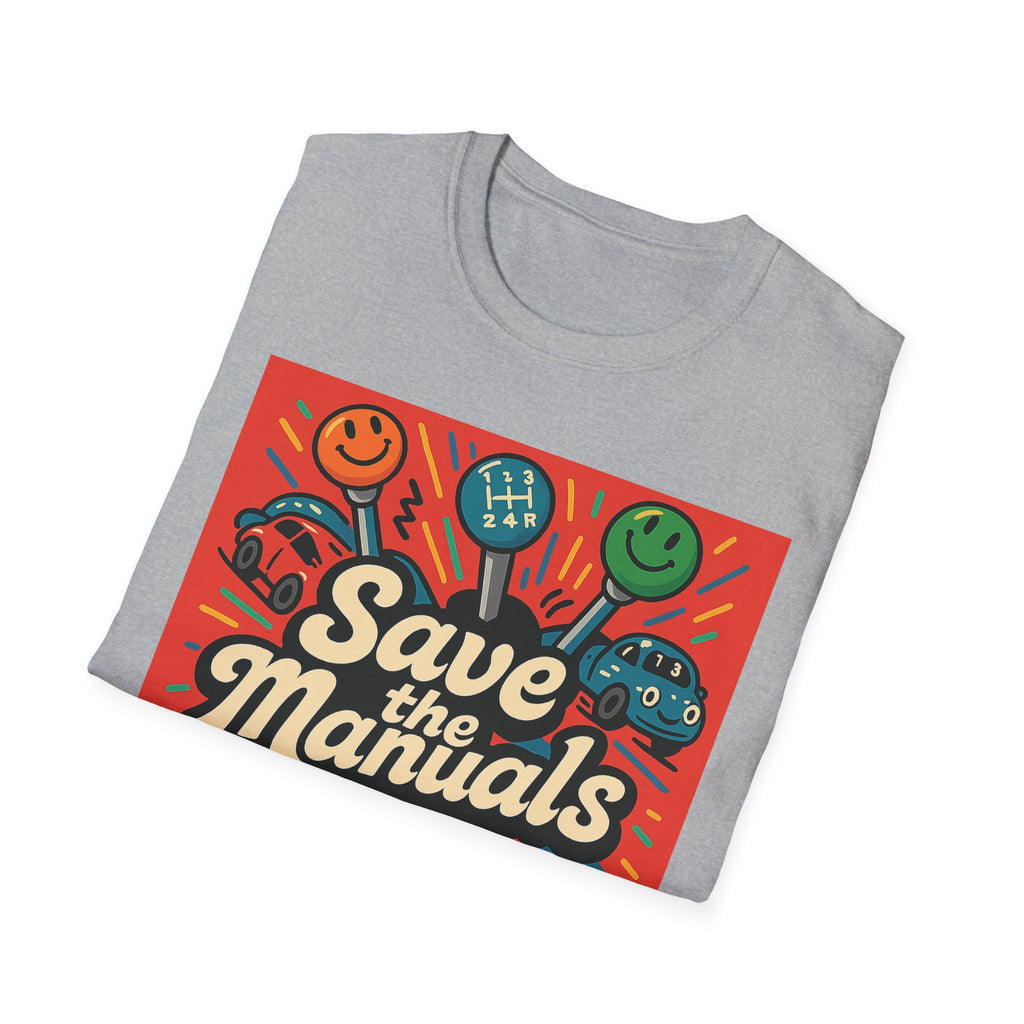 Gift for Car Guy Save the Manuals T-Shirt for Auto Enthusiasts