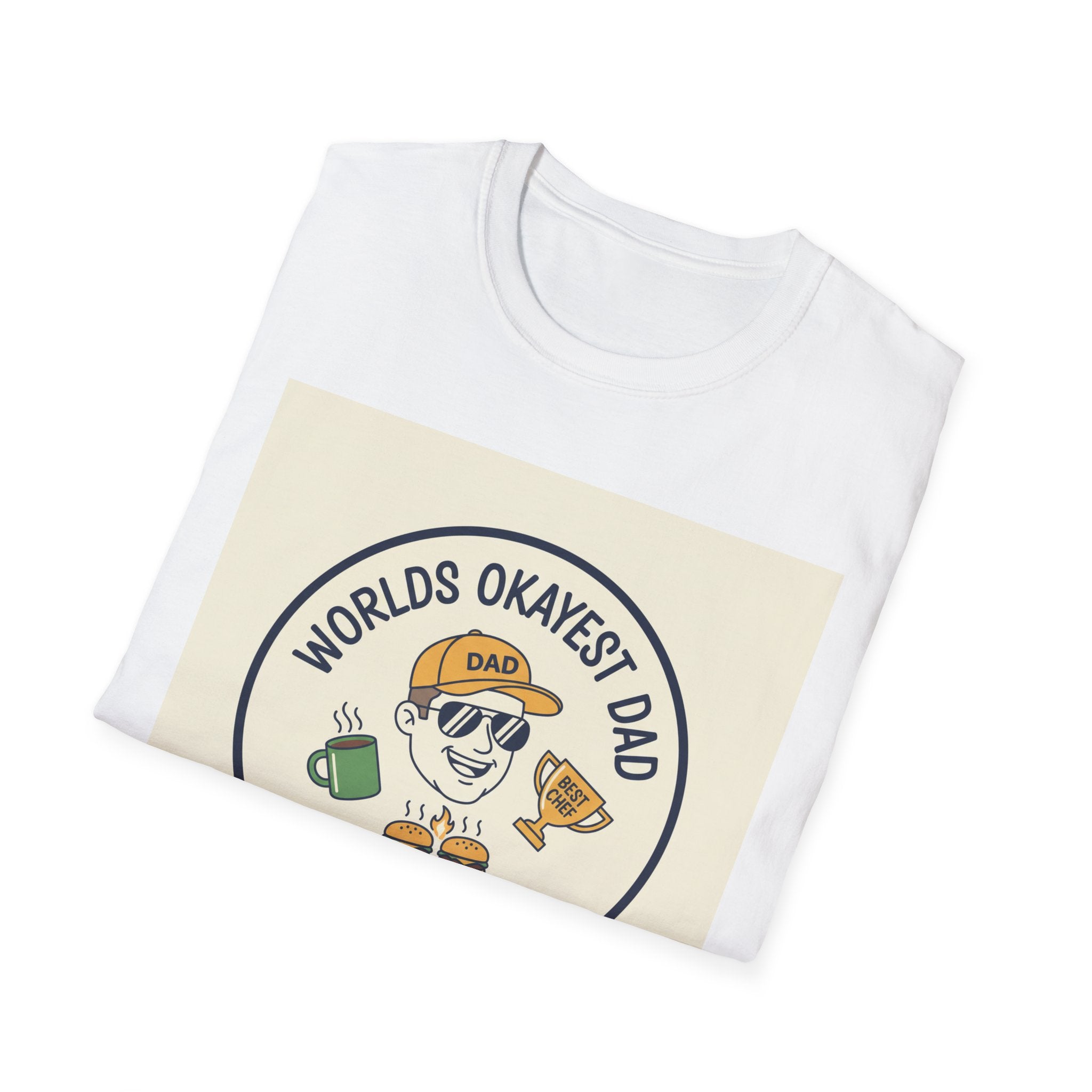 Fathers Day Gift: Worlds Okayest Dad T-Shirt for Men