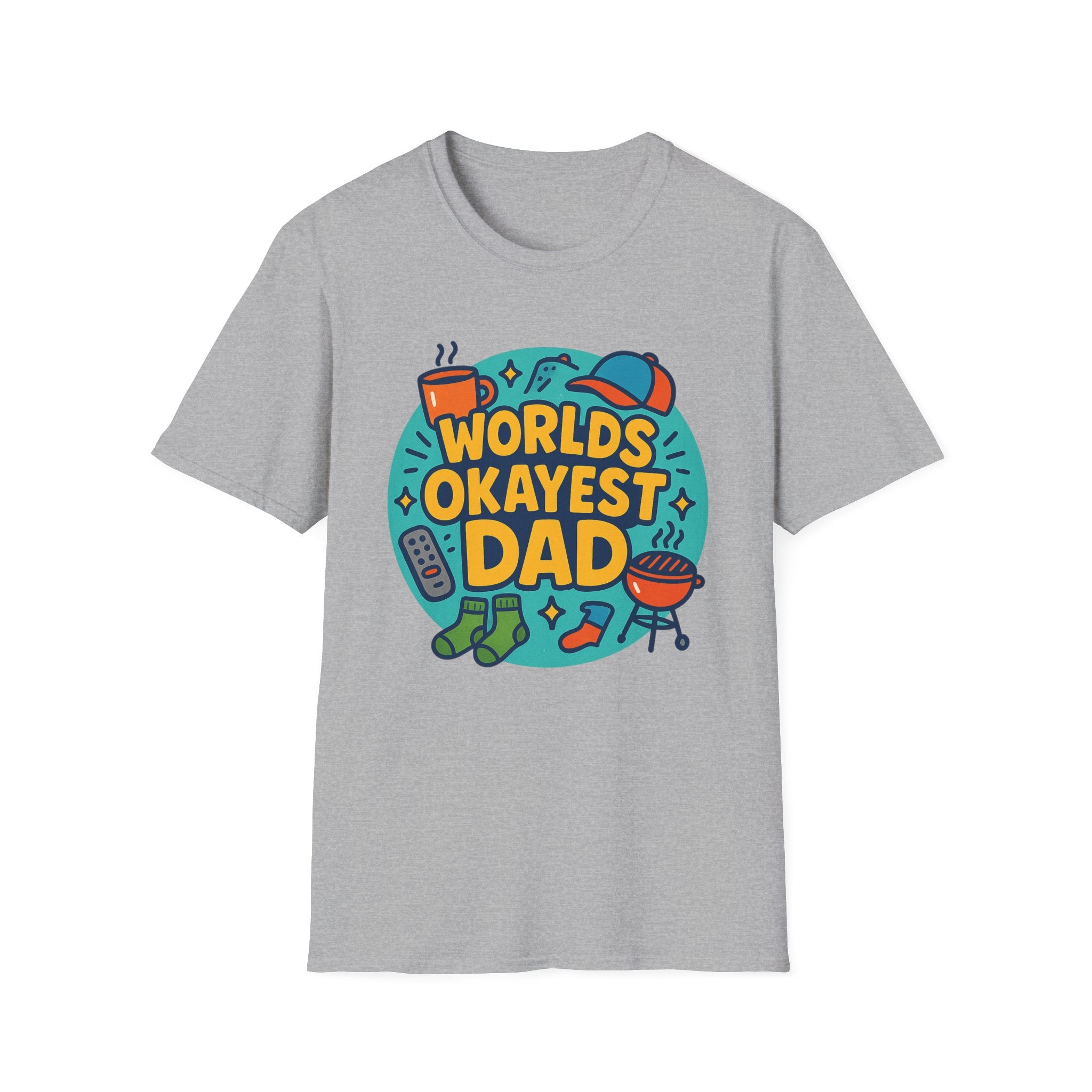 Fathers Day Gift Humorous Worlds Okayest Dad Shirt Funny Tshirt for Dad