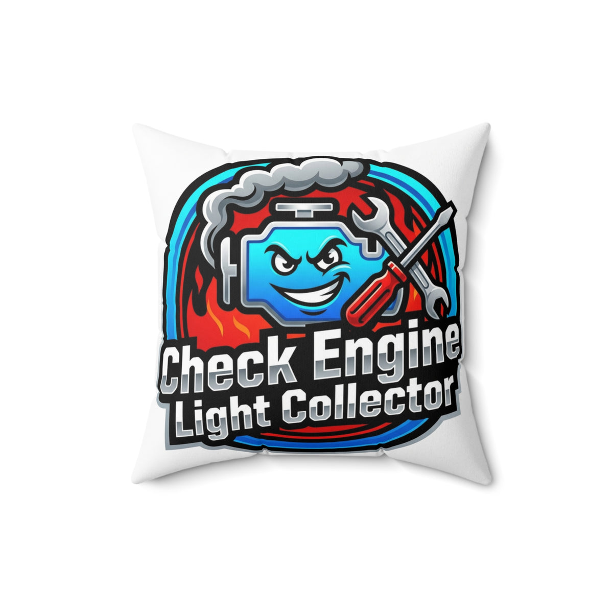 Car Guys Check Engine Light Collector Pillow for Fun Decor
