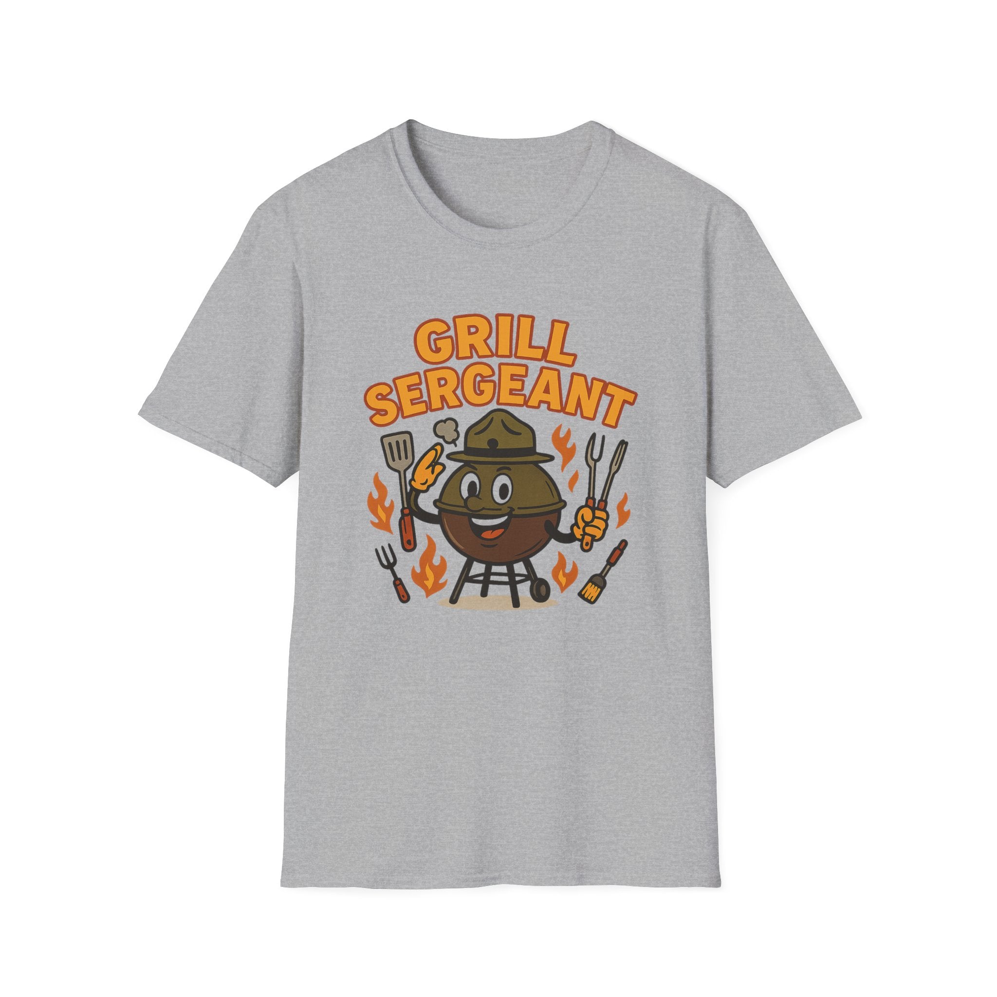 Fathers Day Gift Grill Sergeant BBQ Graphic T-Shirt for Outdoor Cooking
