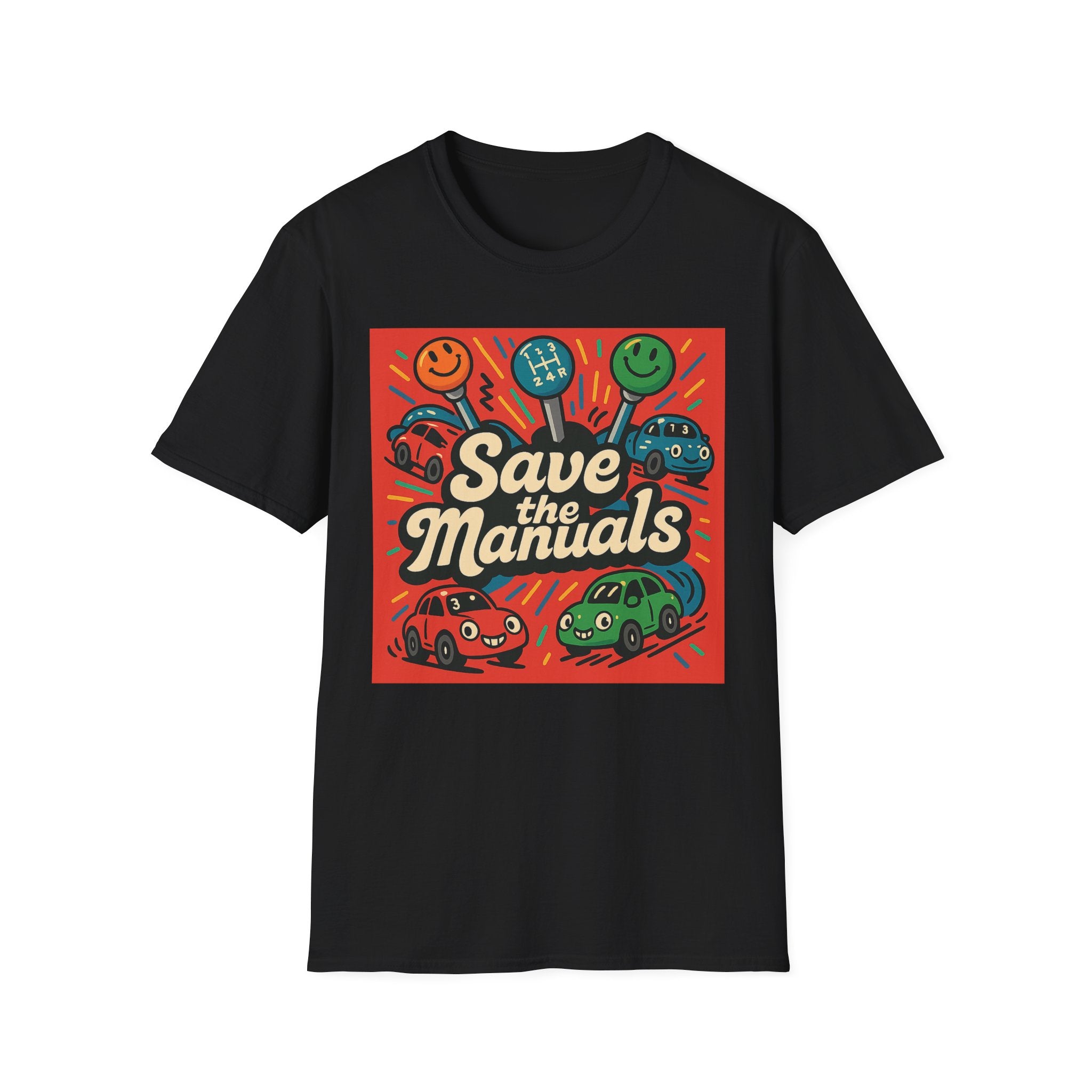 Gift for Car Guy Save the Manuals T-Shirt for Auto Enthusiasts