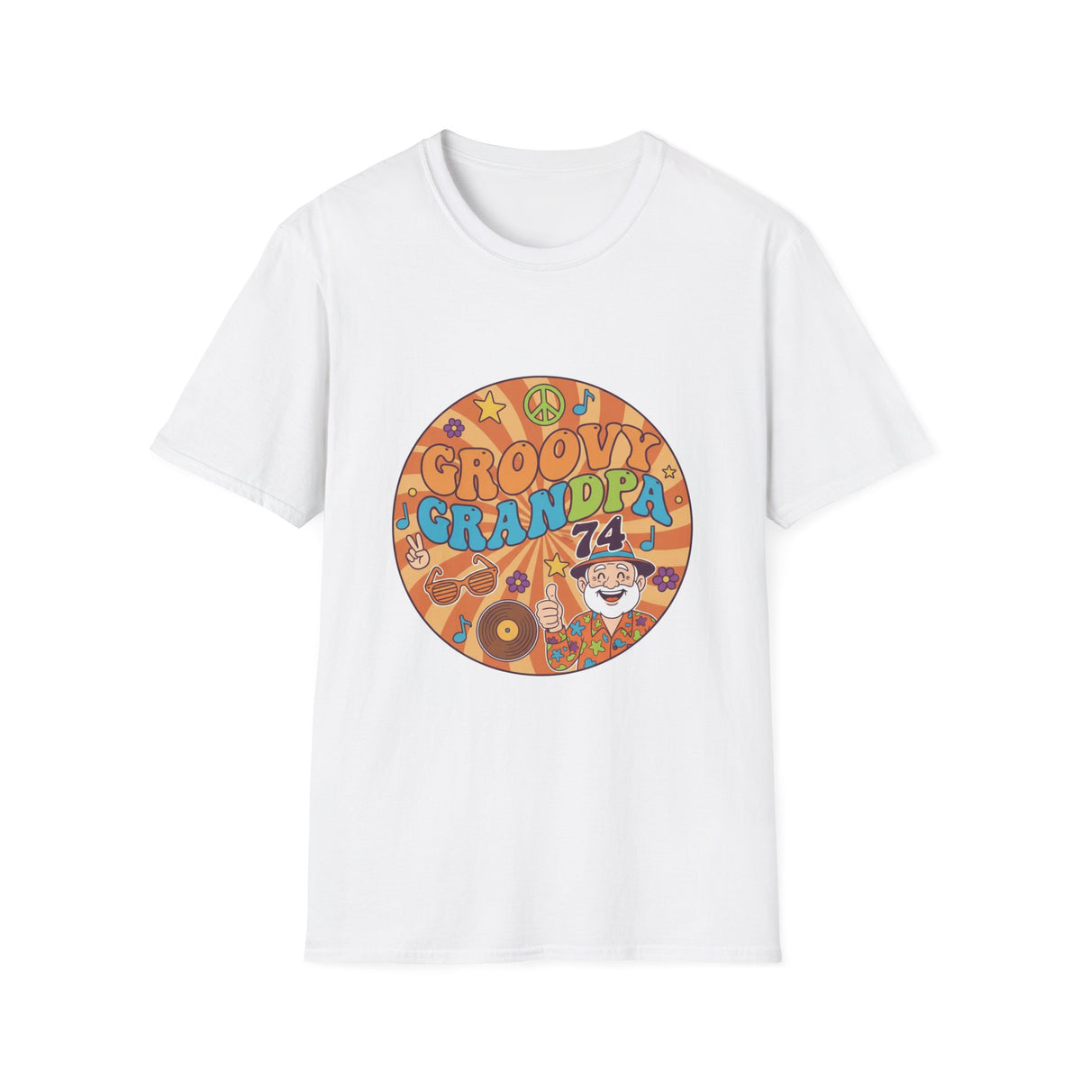 Birthday Shirt for 74 Year Old Grandpa: Groovy Grandpa 74