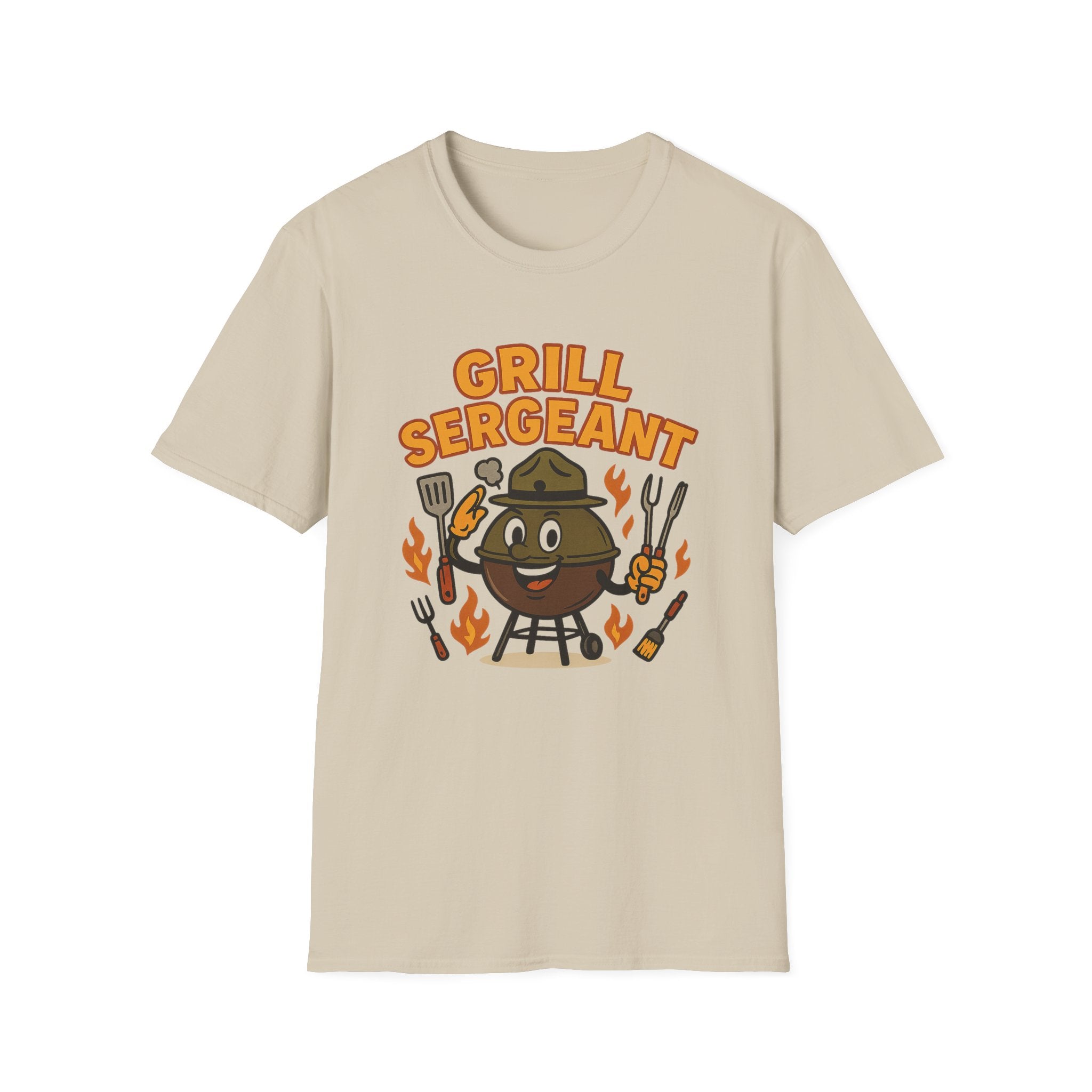 Fathers Day Gift Grill Sergeant BBQ Graphic T-Shirt for Outdoor Cooking
