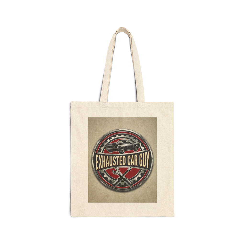 Car Guys Tote Bag Exhausted Car Guy Design Eco-Friendly Cotton