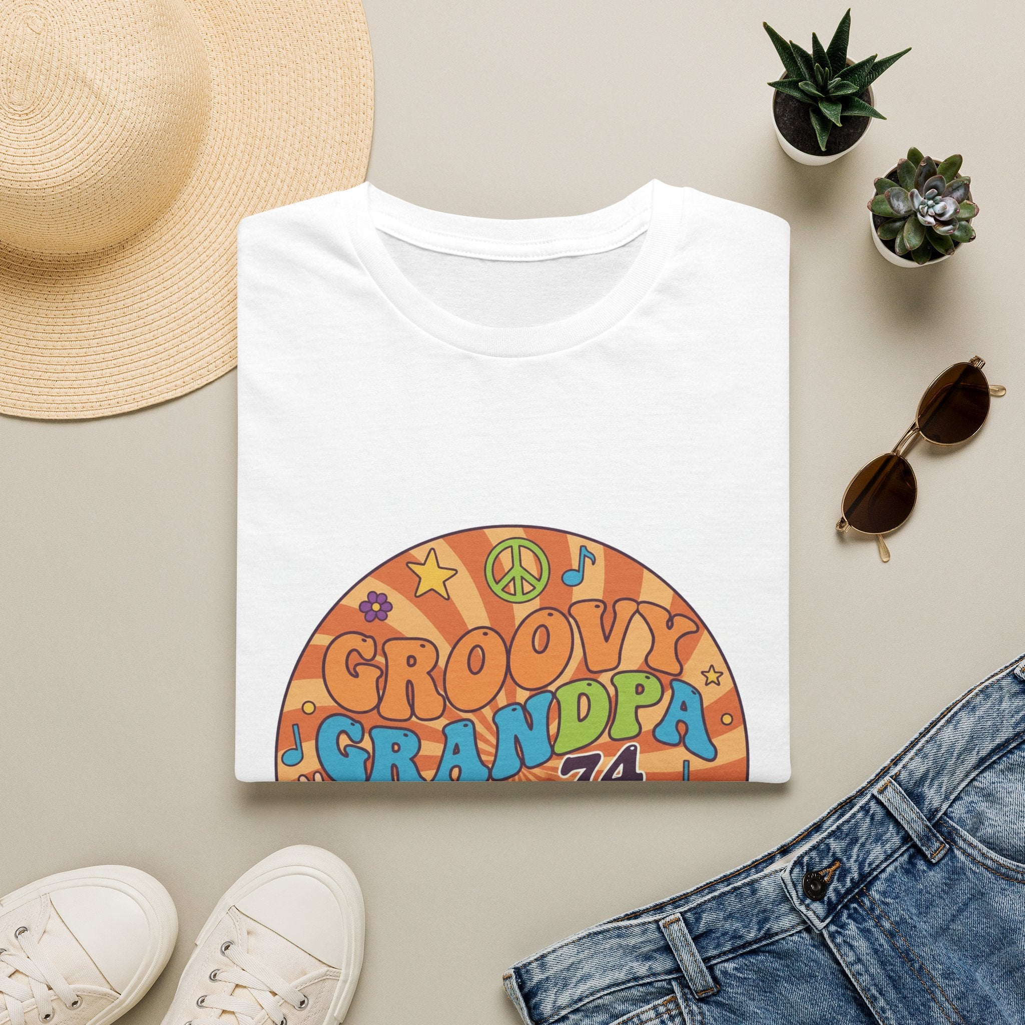 Birthday Shirt for 74 Year Old Grandpa: Groovy Grandpa 74
