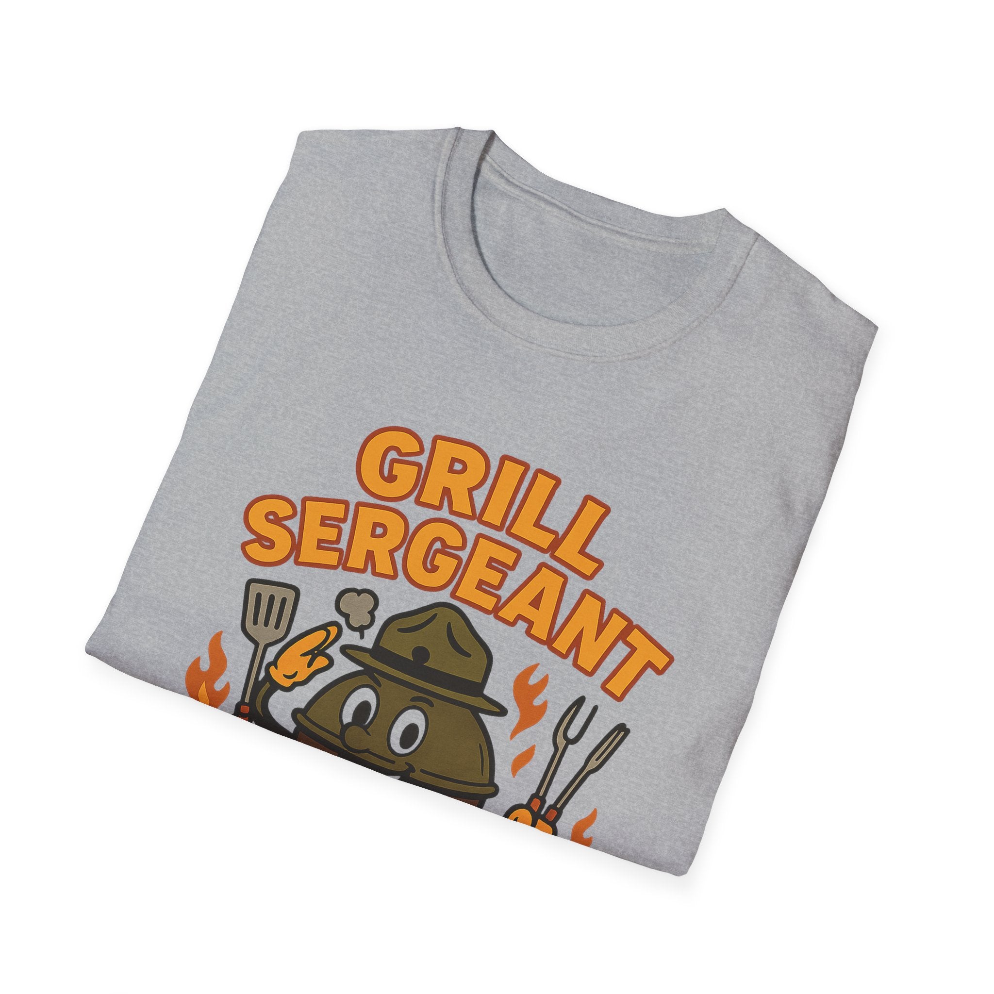 Fathers Day Gift Grill Sergeant BBQ Graphic T-Shirt for Outdoor Cooking