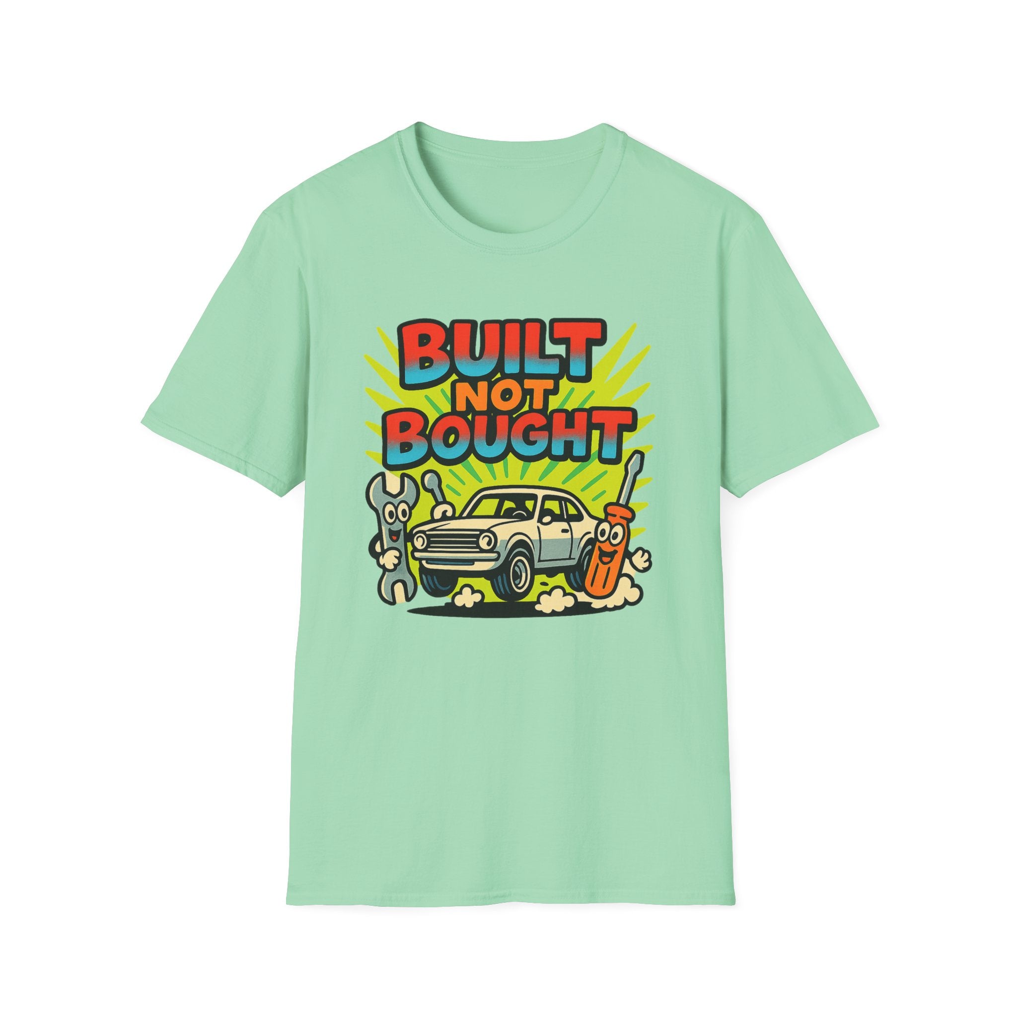 Gift for Car Guy Built Not Bought Shirt Auto Enthusiast Tee