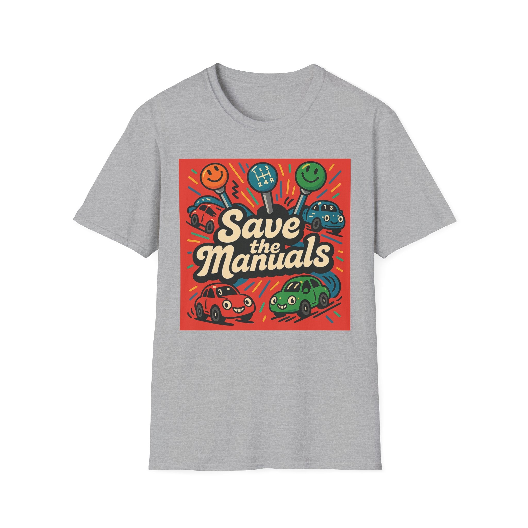 Gift for Car Guy Save the Manuals T-Shirt for Auto Enthusiasts