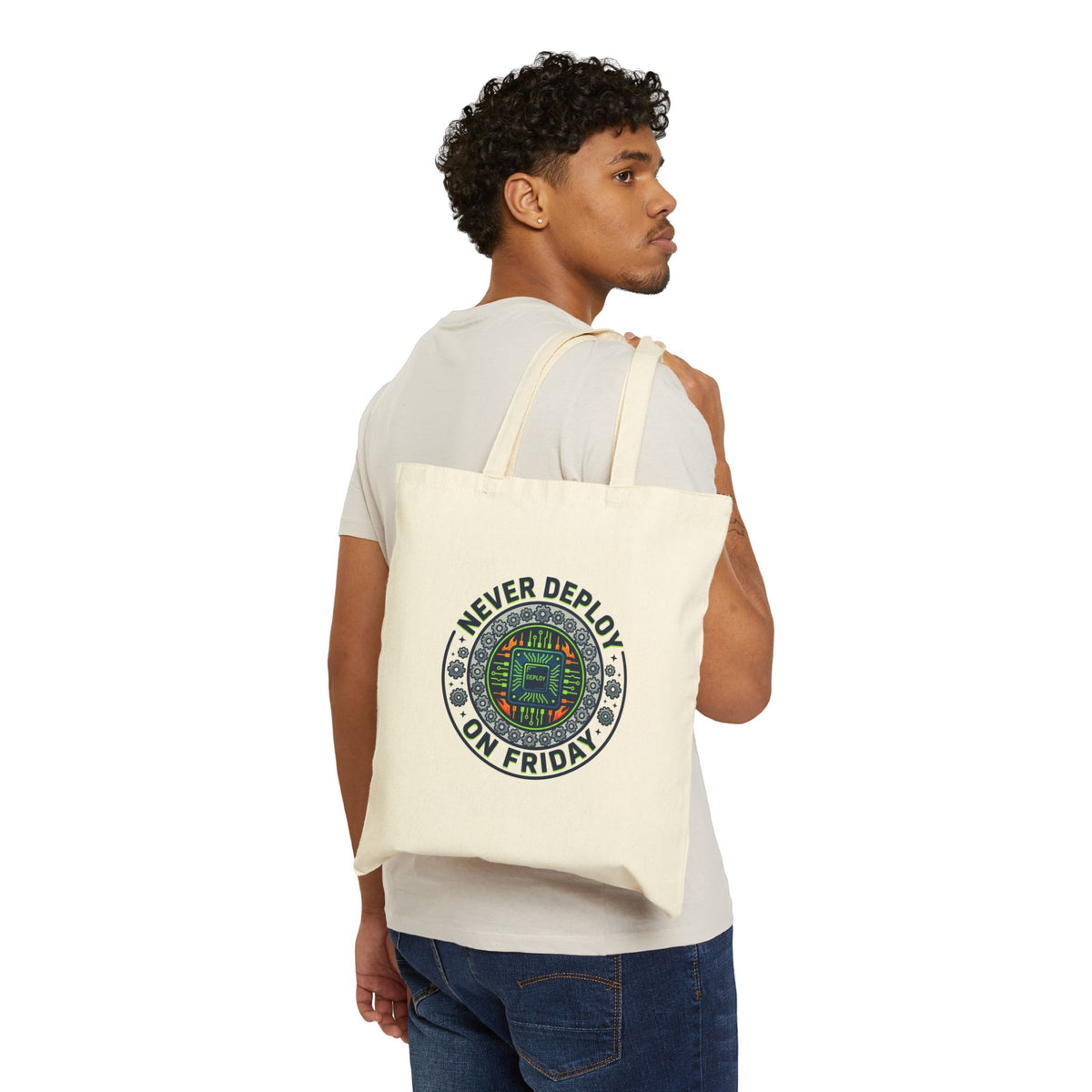 Tech Guy Never Deploy On Friday Tote Bag for Developers