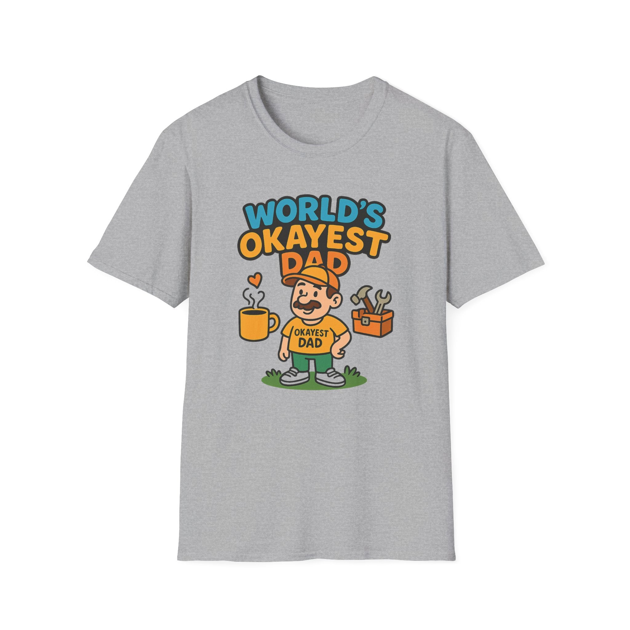 Fathers Day Gift Worlds Okayest Dad Funny T-Shirt for Dad