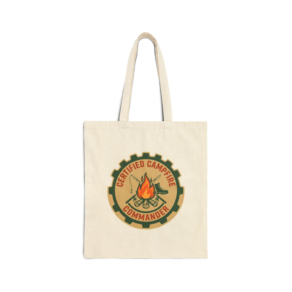 Camping for men tote bag Campfire Commander design