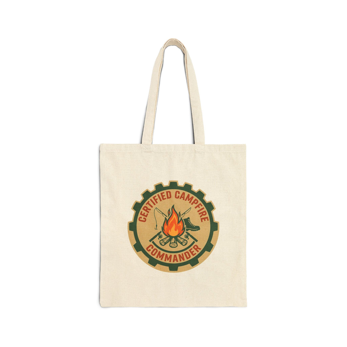 Camping for men tote bag Campfire Commander design