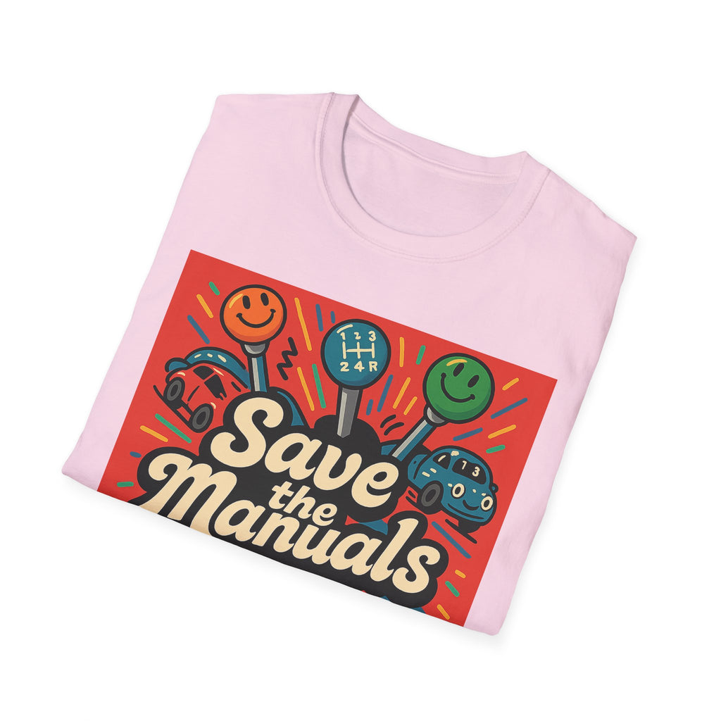 Gift for Car Guy Save the Manuals T-Shirt for Auto Enthusiasts