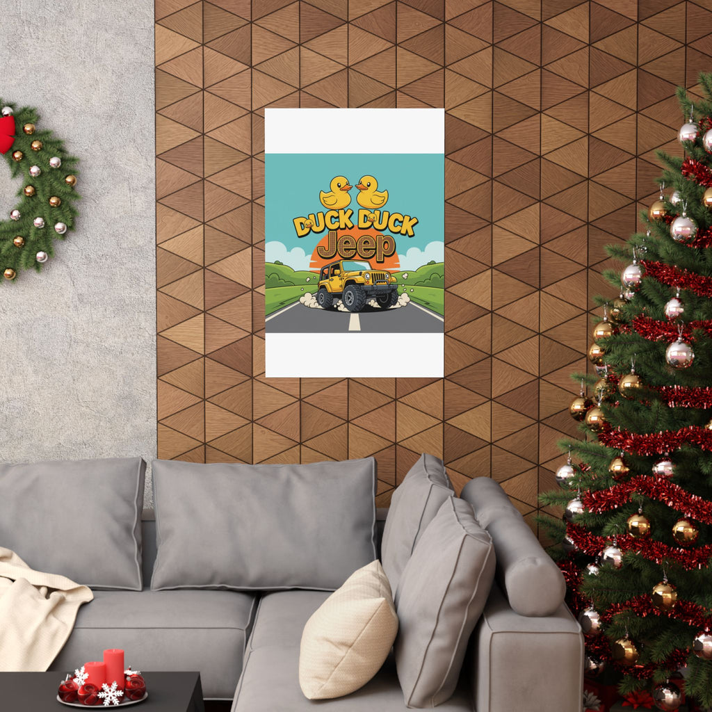 Gift for jeep owners: Duck duck Jeep Poster Art for Adventure Lovers